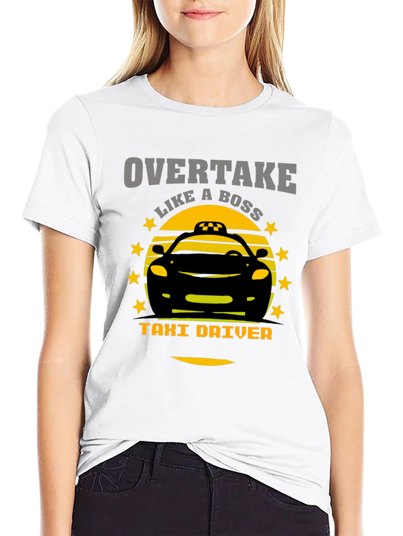 Overtake Like A Boss Taxi Driver Graphic T-Shirt
