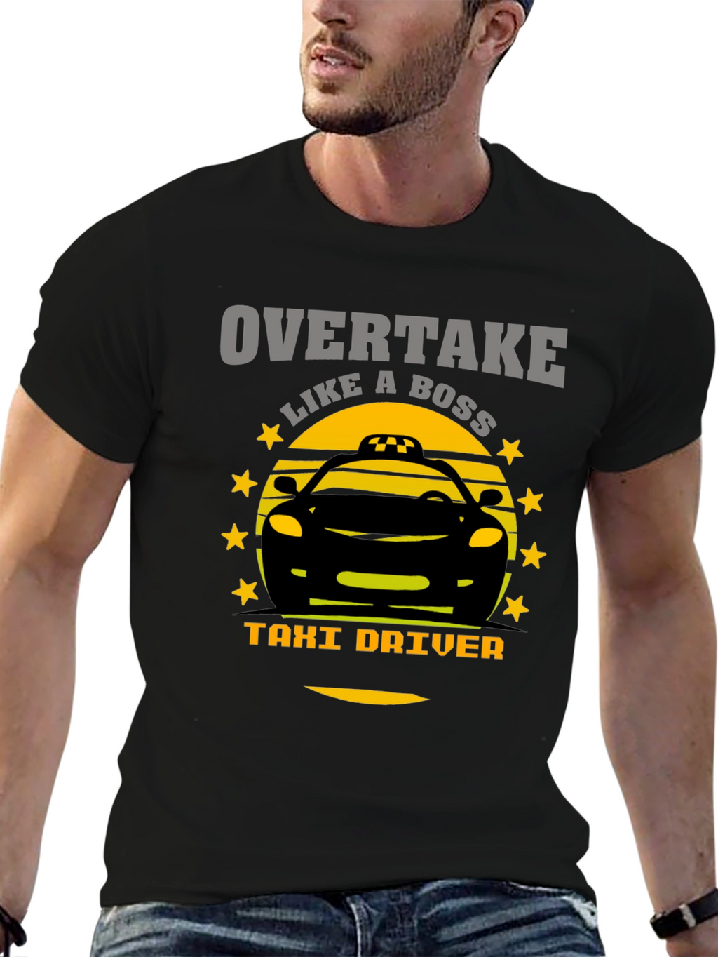 Overtake Like A Boss Taxi Driver Graphic T-Shirt