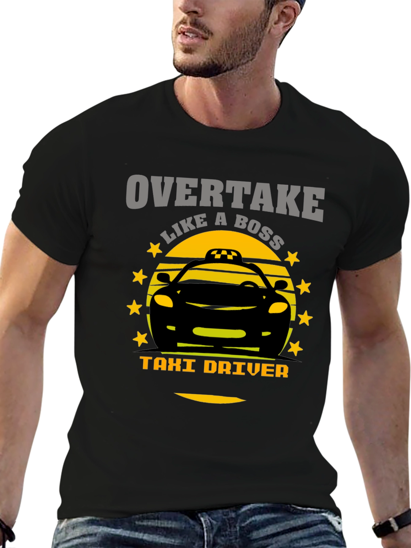 Overtake Like A Boss Taxi Driver Graphic T-Shirt