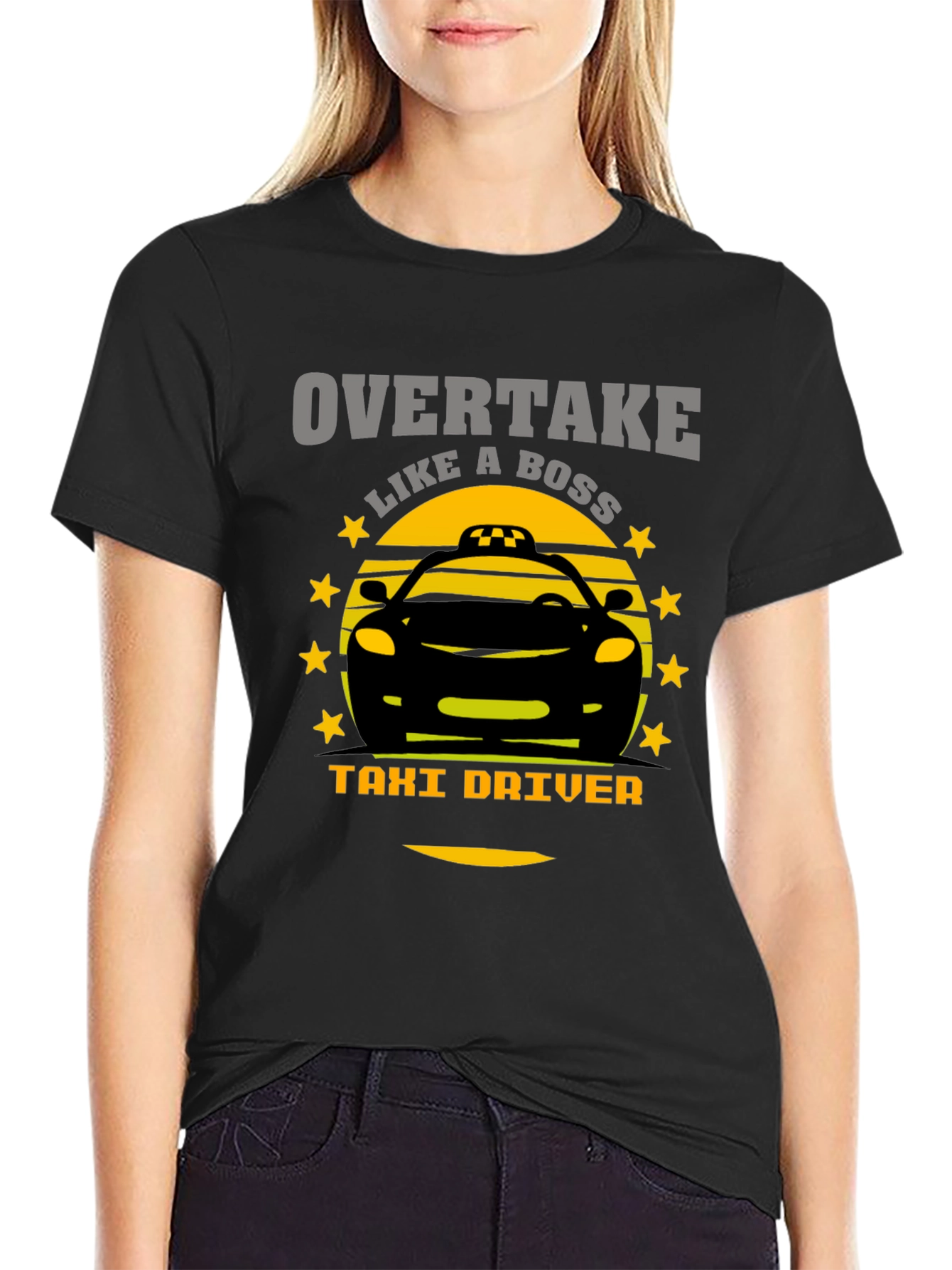 Overtake Like A Boss Taxi Driver Graphic T-Shirt