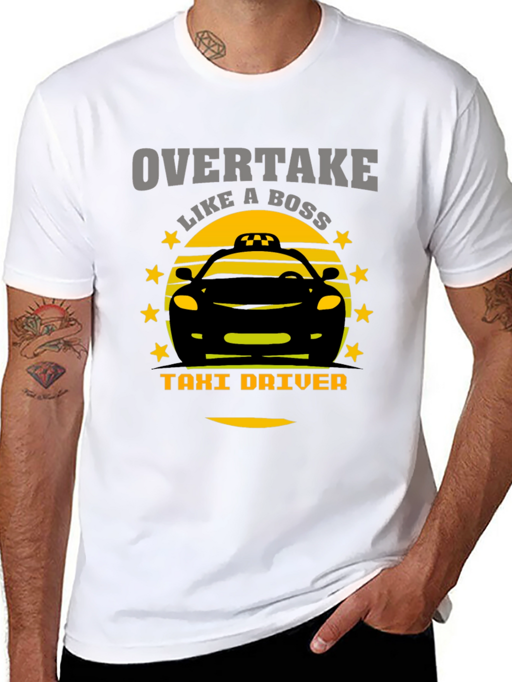 Overtake Like A Boss Taxi Driver Graphic T-Shirt