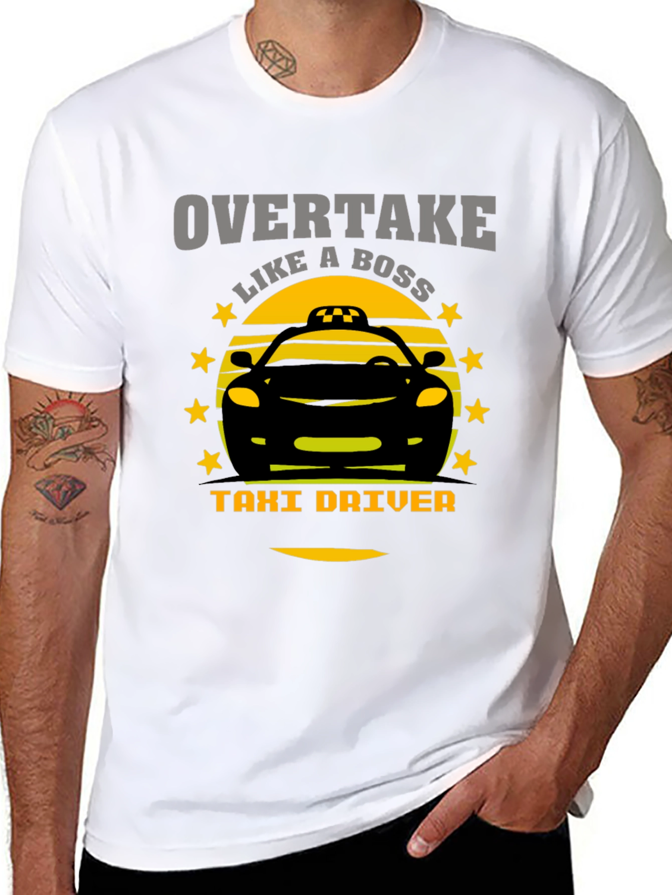 Overtake Like A Boss Taxi Driver Graphic T-Shirt