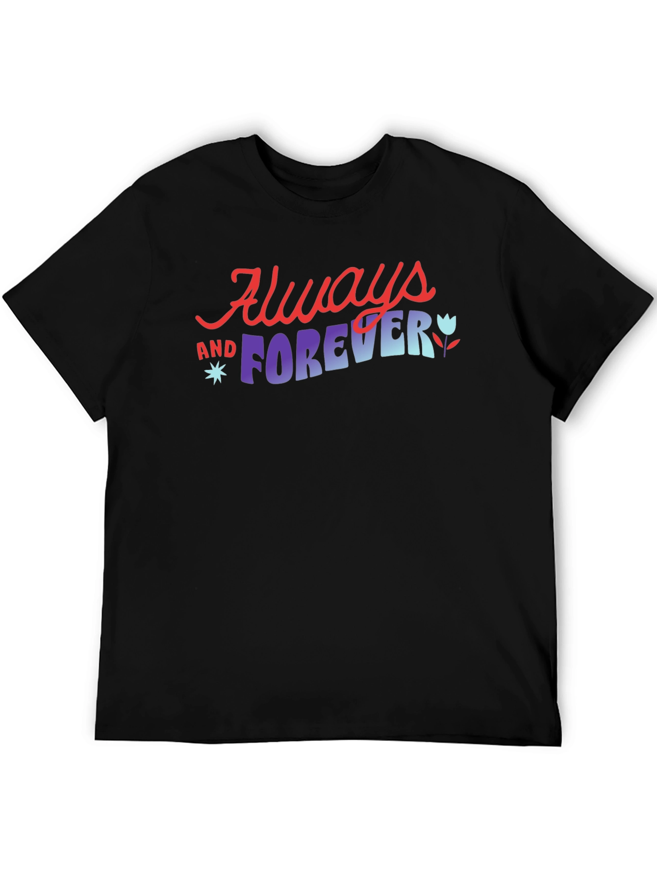 Always and Forever Graphic Tee - Trendy Black T-Shirt