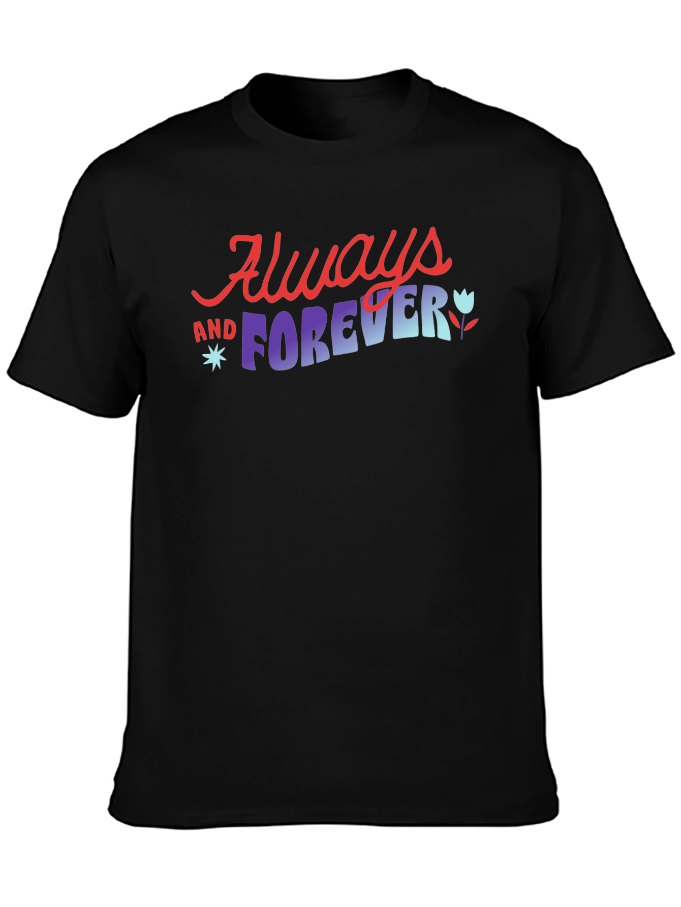 Always and Forever Graphic Tee - Trendy Black T-Shirt