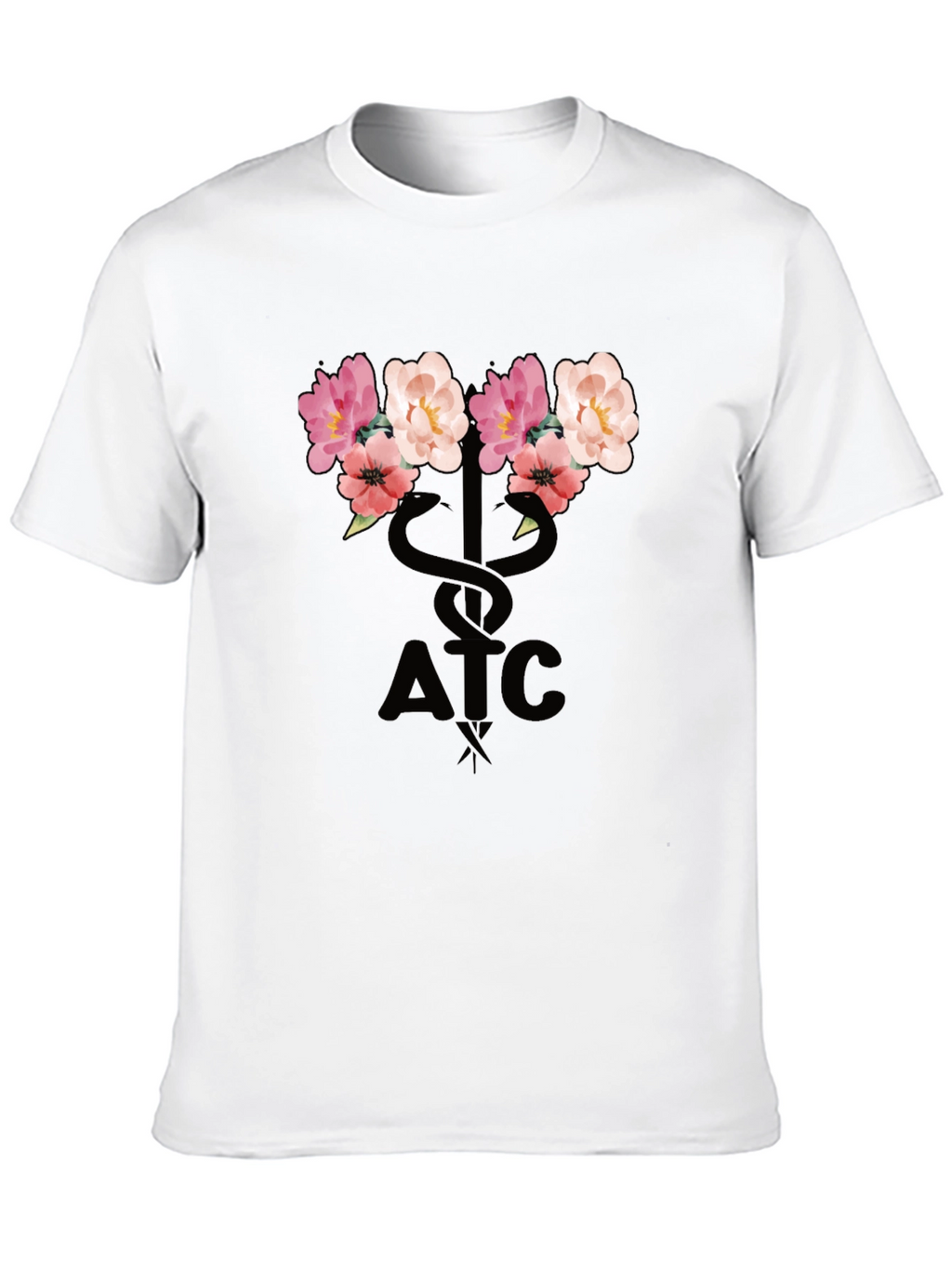Floral ATC Caduceus T-Shirt - Black