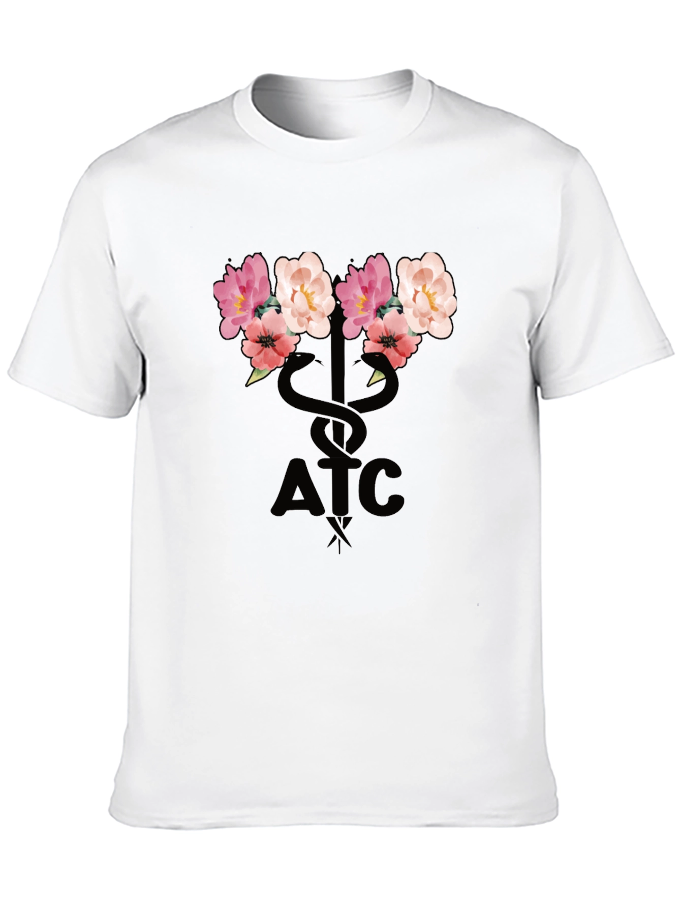 Floral ATC Caduceus T-Shirt - Black