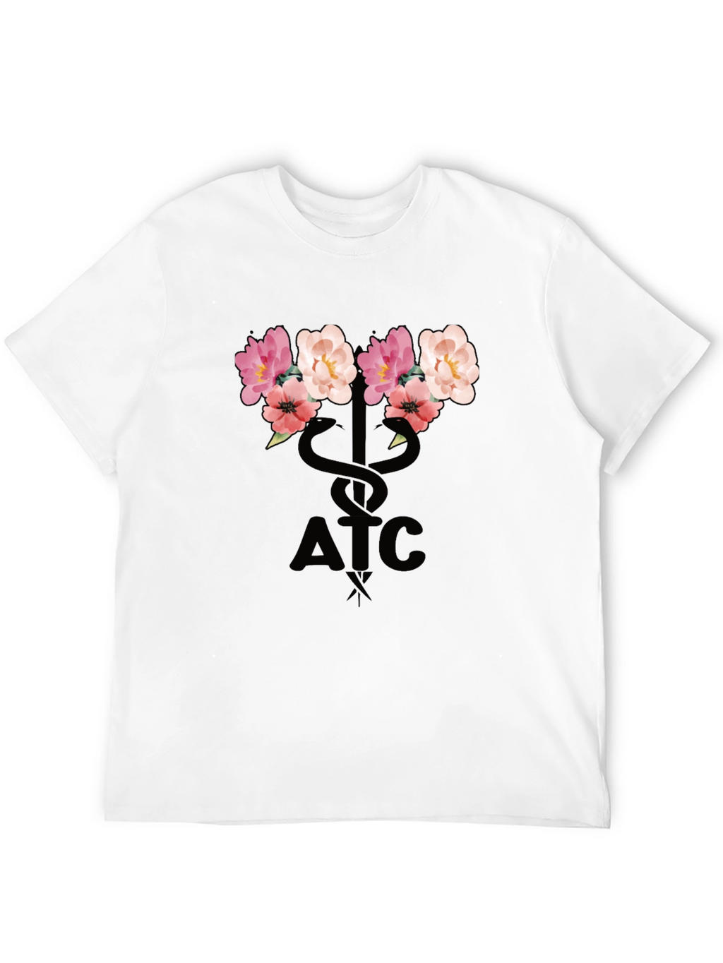 Floral ATC Caduceus T-Shirt - Black
