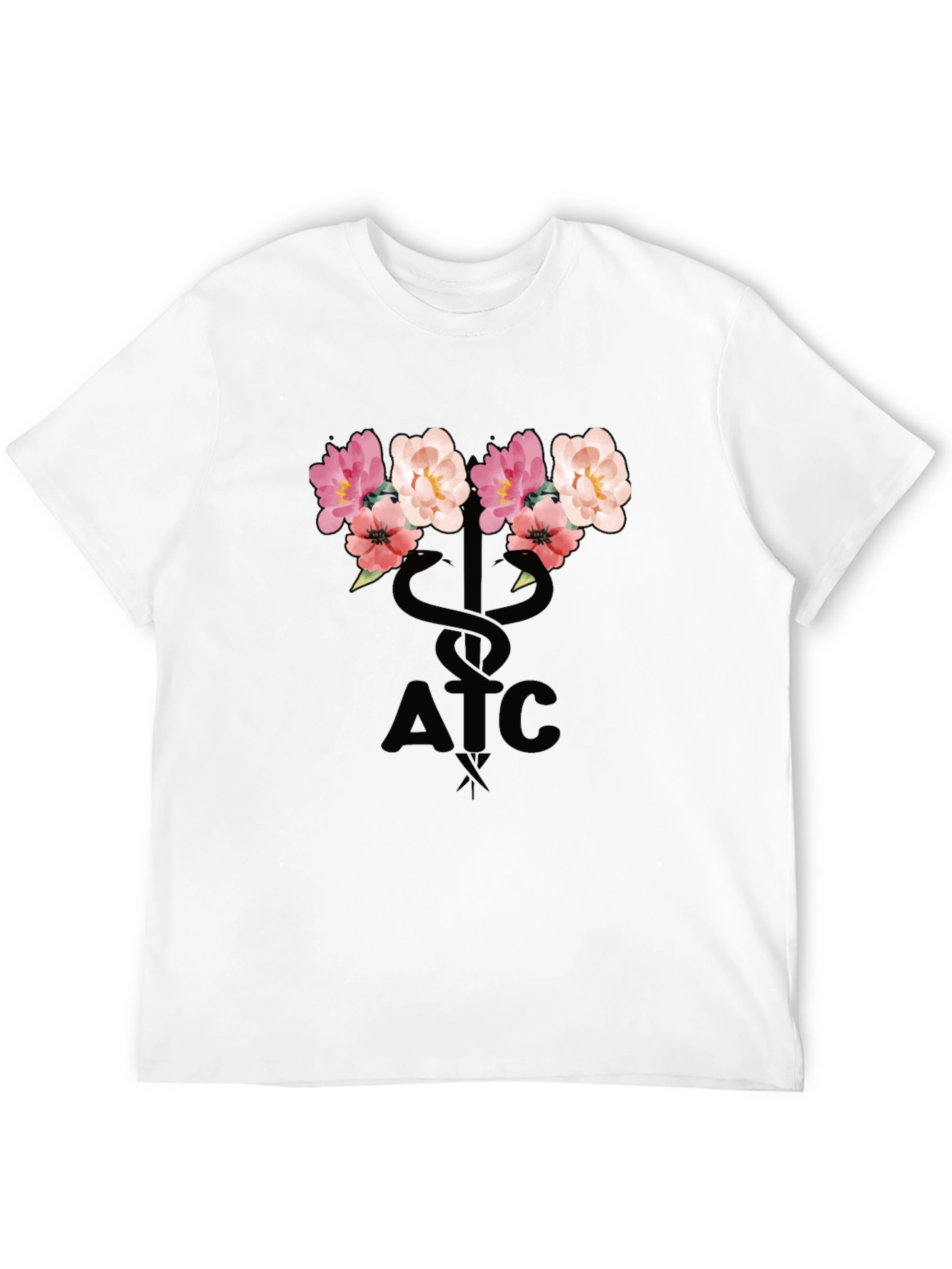 Floral ATC Caduceus T-Shirt - Black