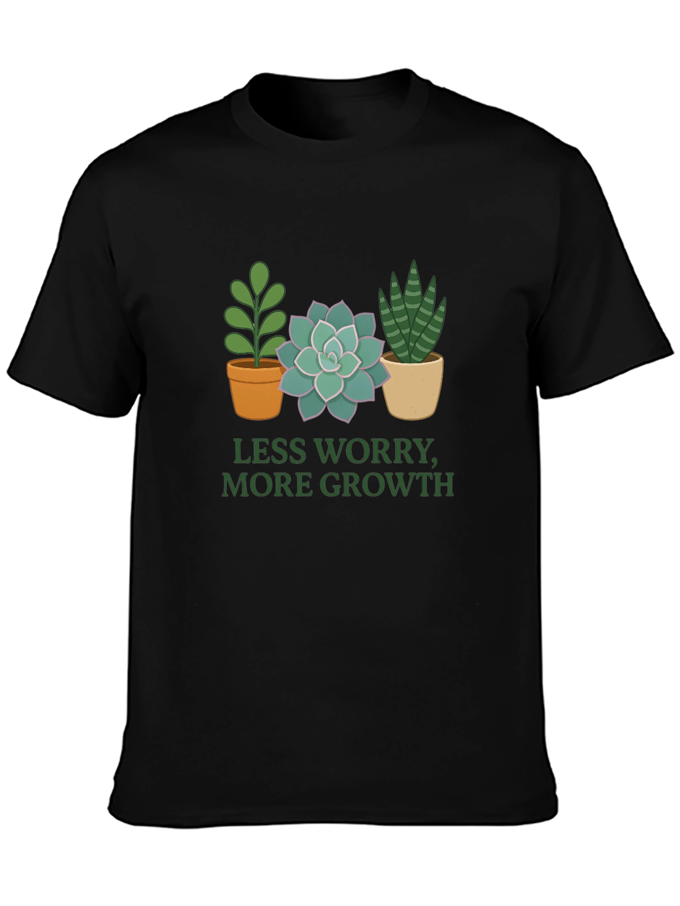 Less Worry More Growth Plant T-Shirt
