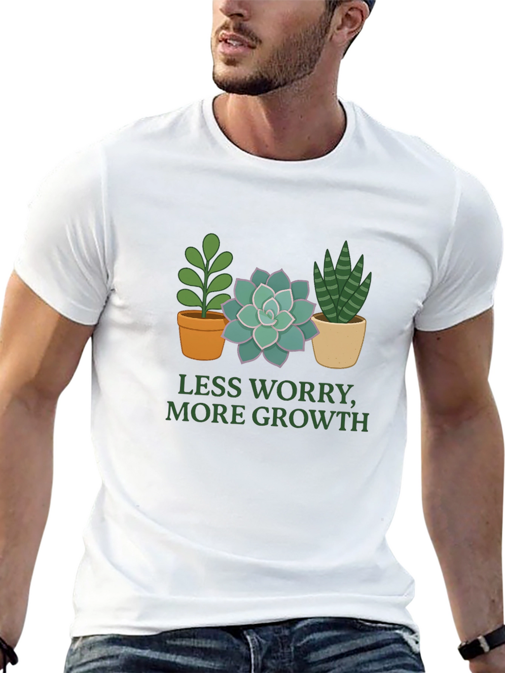 Less Worry More Growth Plant T-Shirt