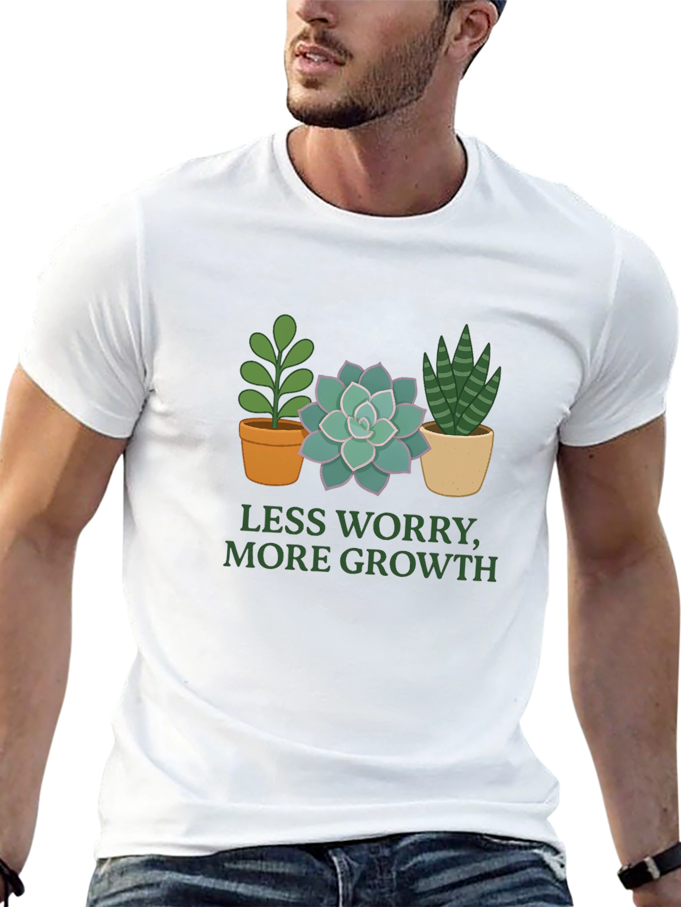Less Worry More Growth Plant T-Shirt