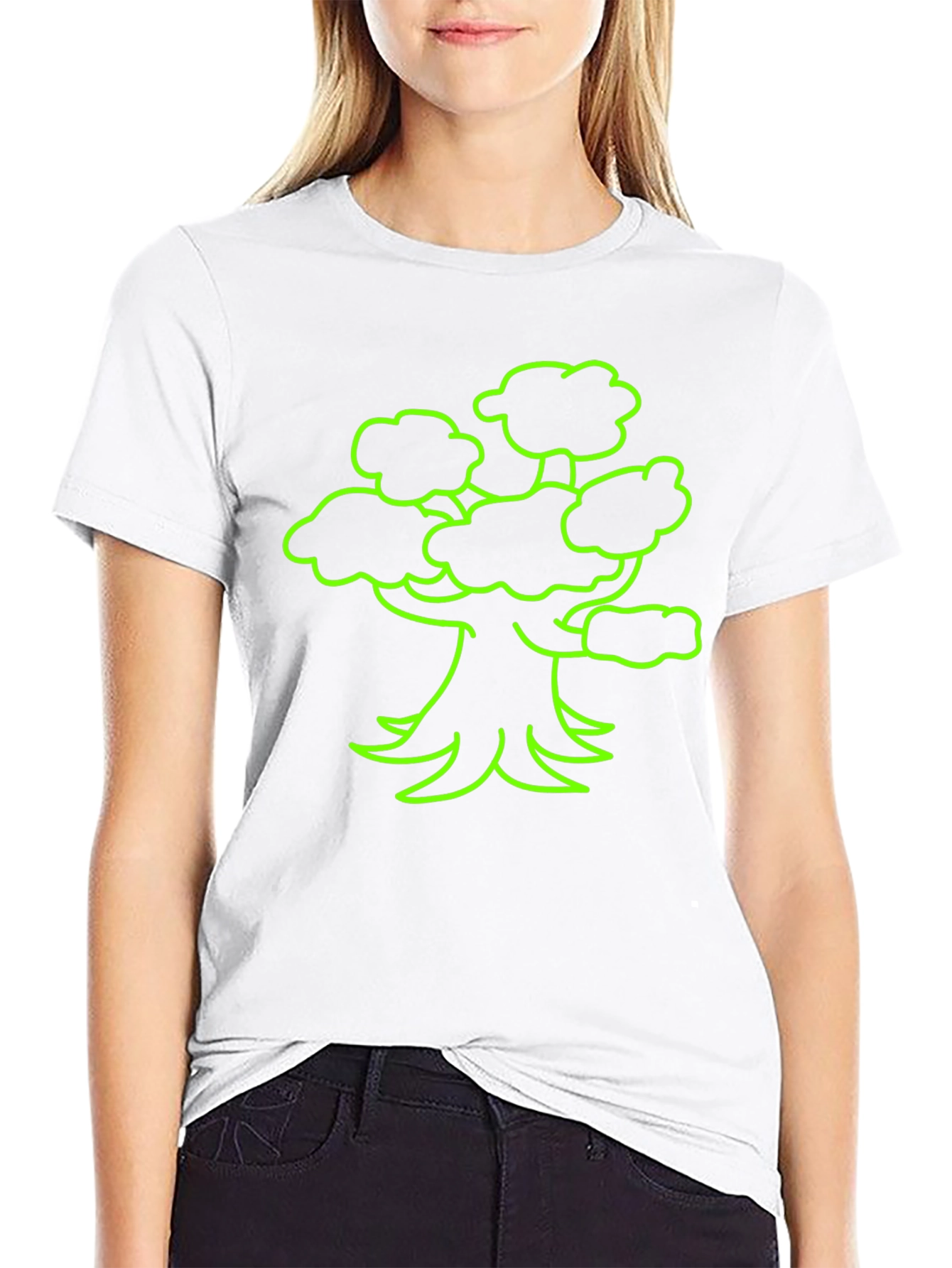 Neon Tree Graphic Tee - Black Cotton T-Shirt