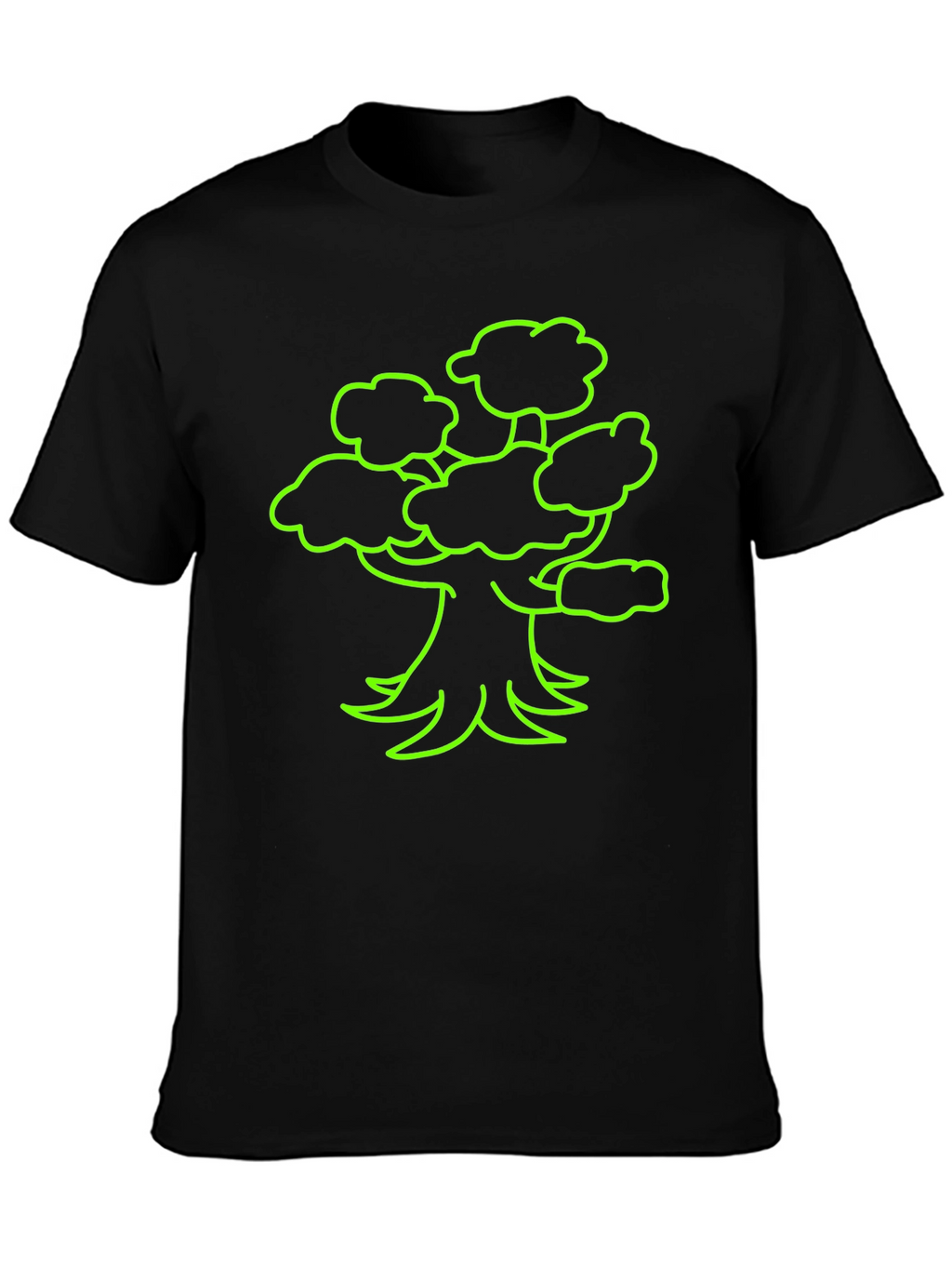 Neon Tree Graphic Tee - Black Cotton T-Shirt