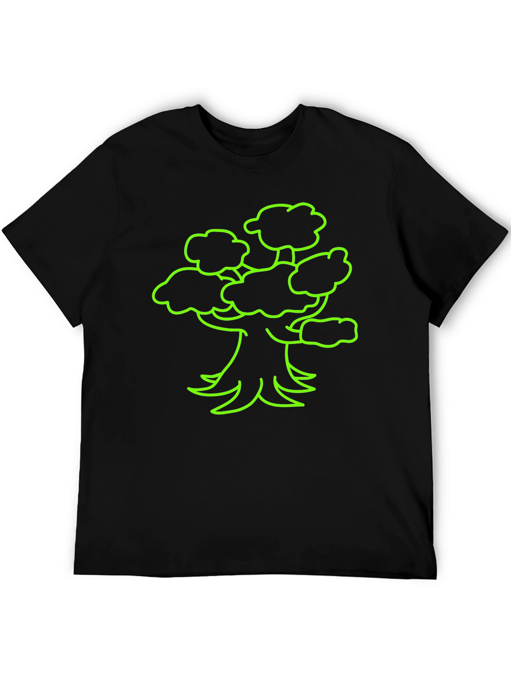 Neon Tree Graphic Tee - Black Cotton T-Shirt