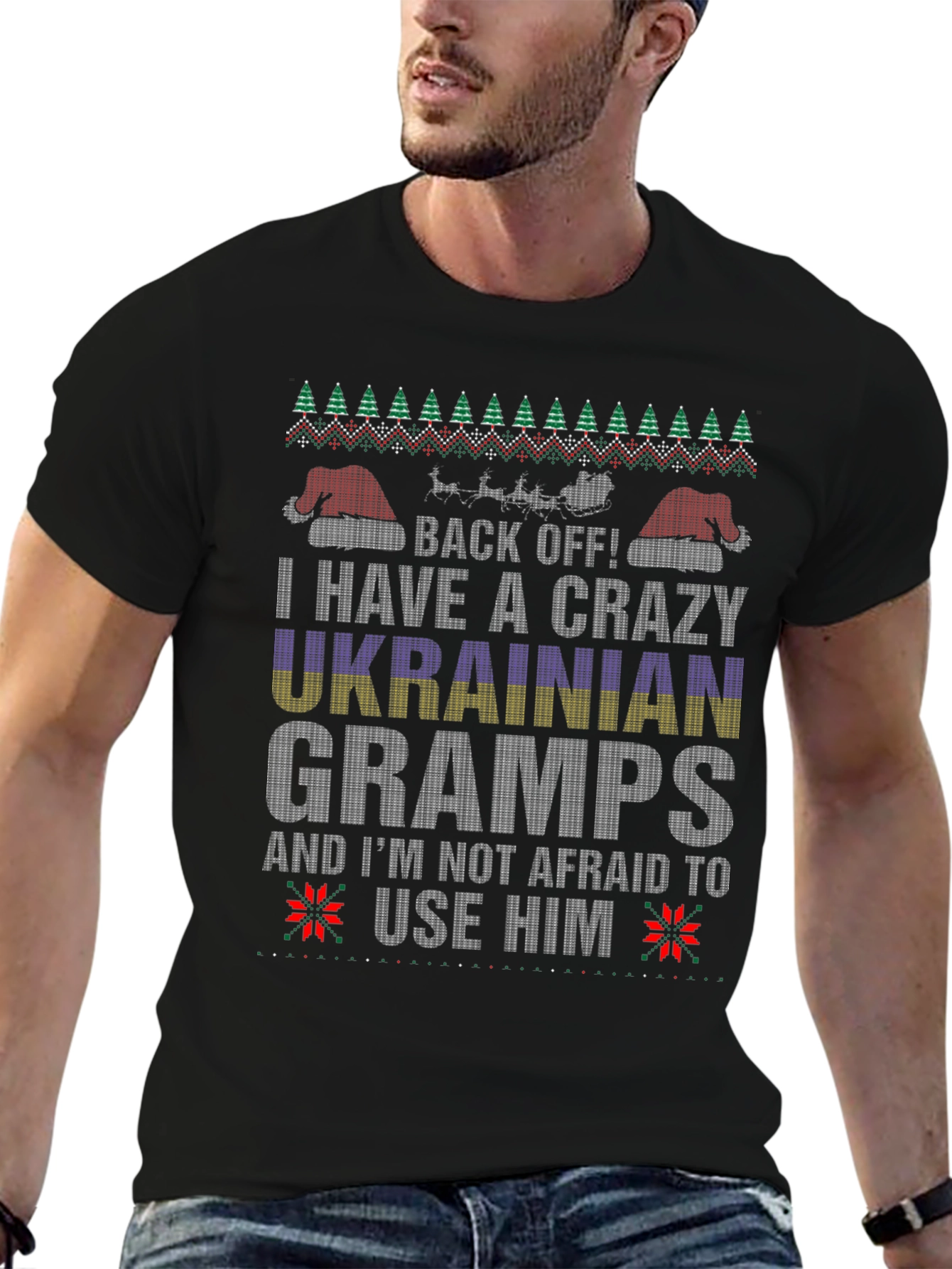 Crazy Ukrainian Gramps Christmas T-Shirt