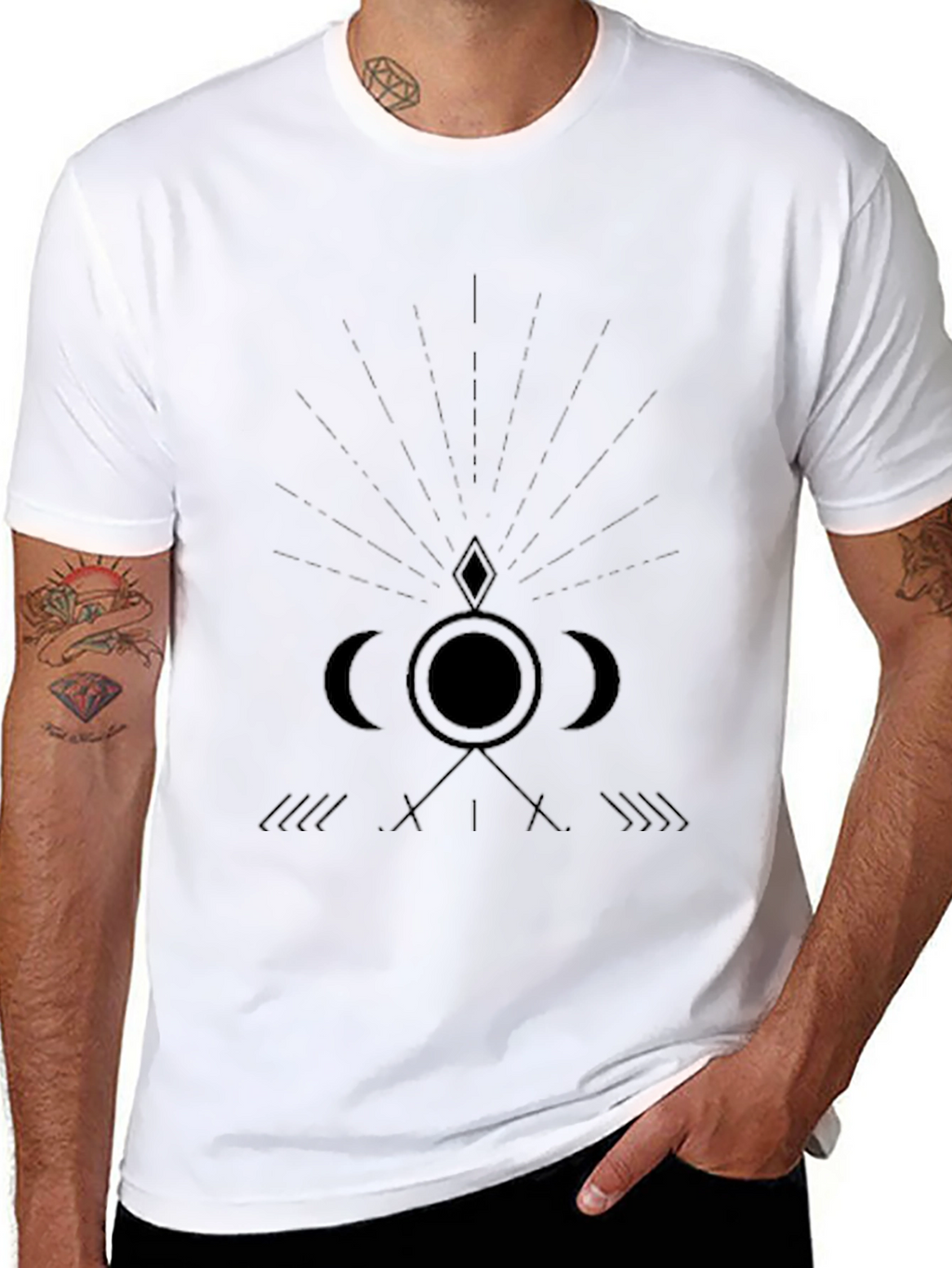 Mens Occult Graphic Print Black T-Shirt