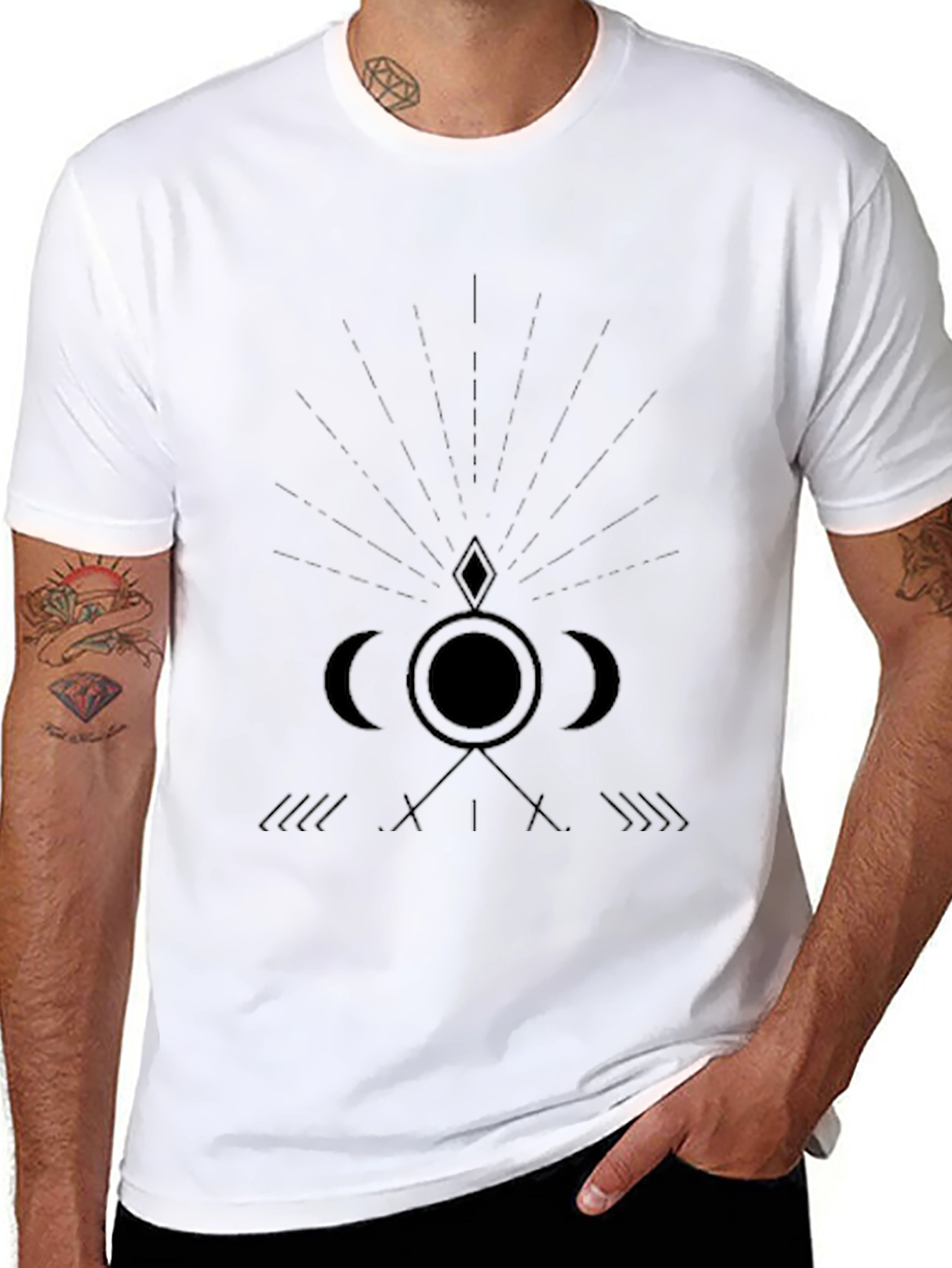 Mens Occult Graphic Print Black T-Shirt