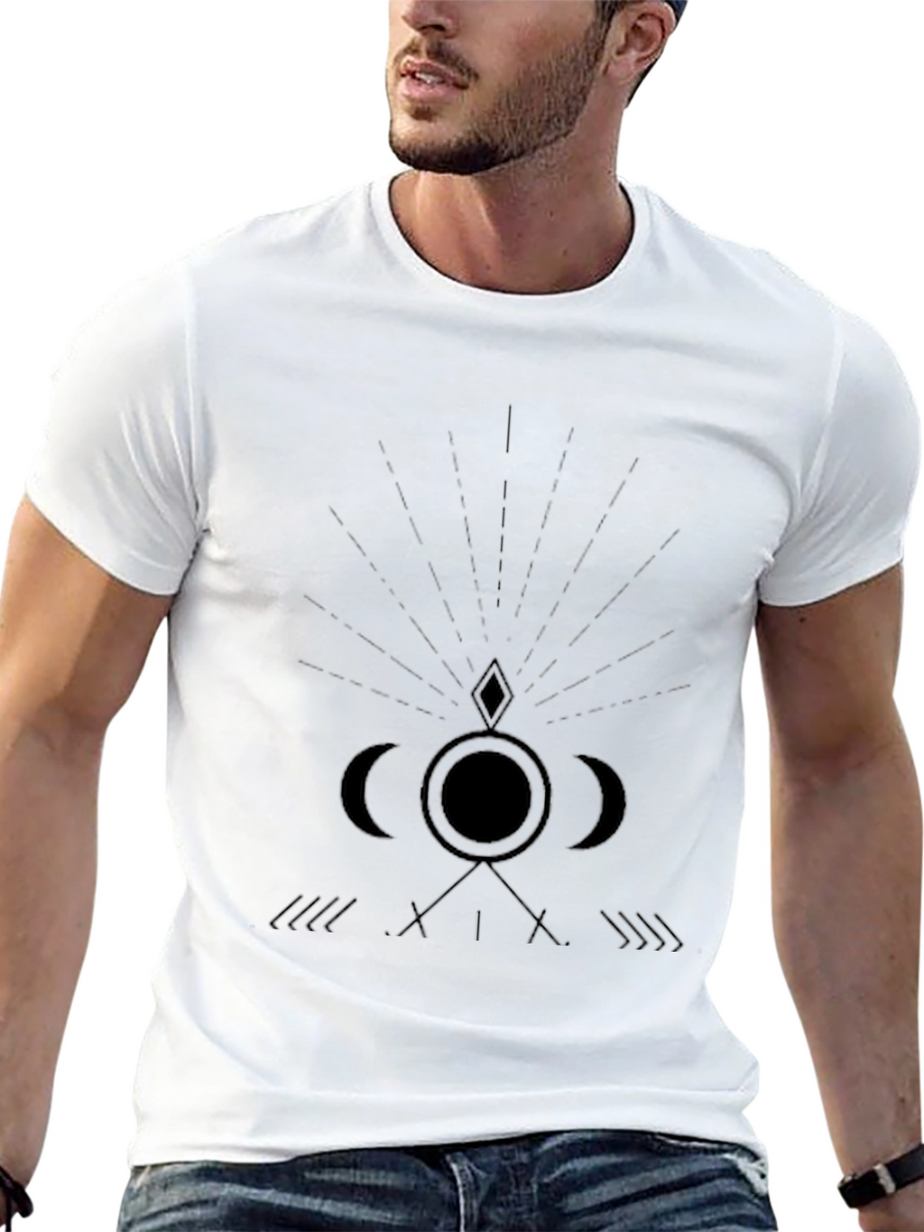 Mens Occult Graphic Print Black T-Shirt