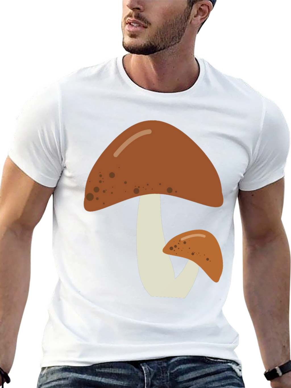 Mushroom Graphic Tee - Nature Lovers Black T-Shirt