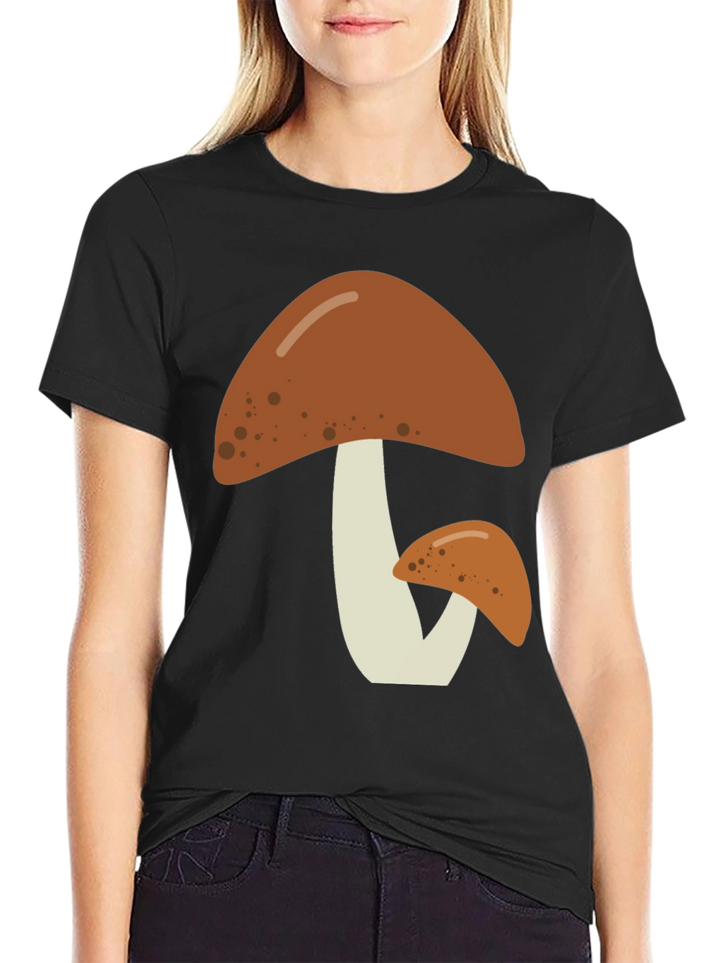 Mushroom Graphic Tee - Nature Lovers Black T-Shirt