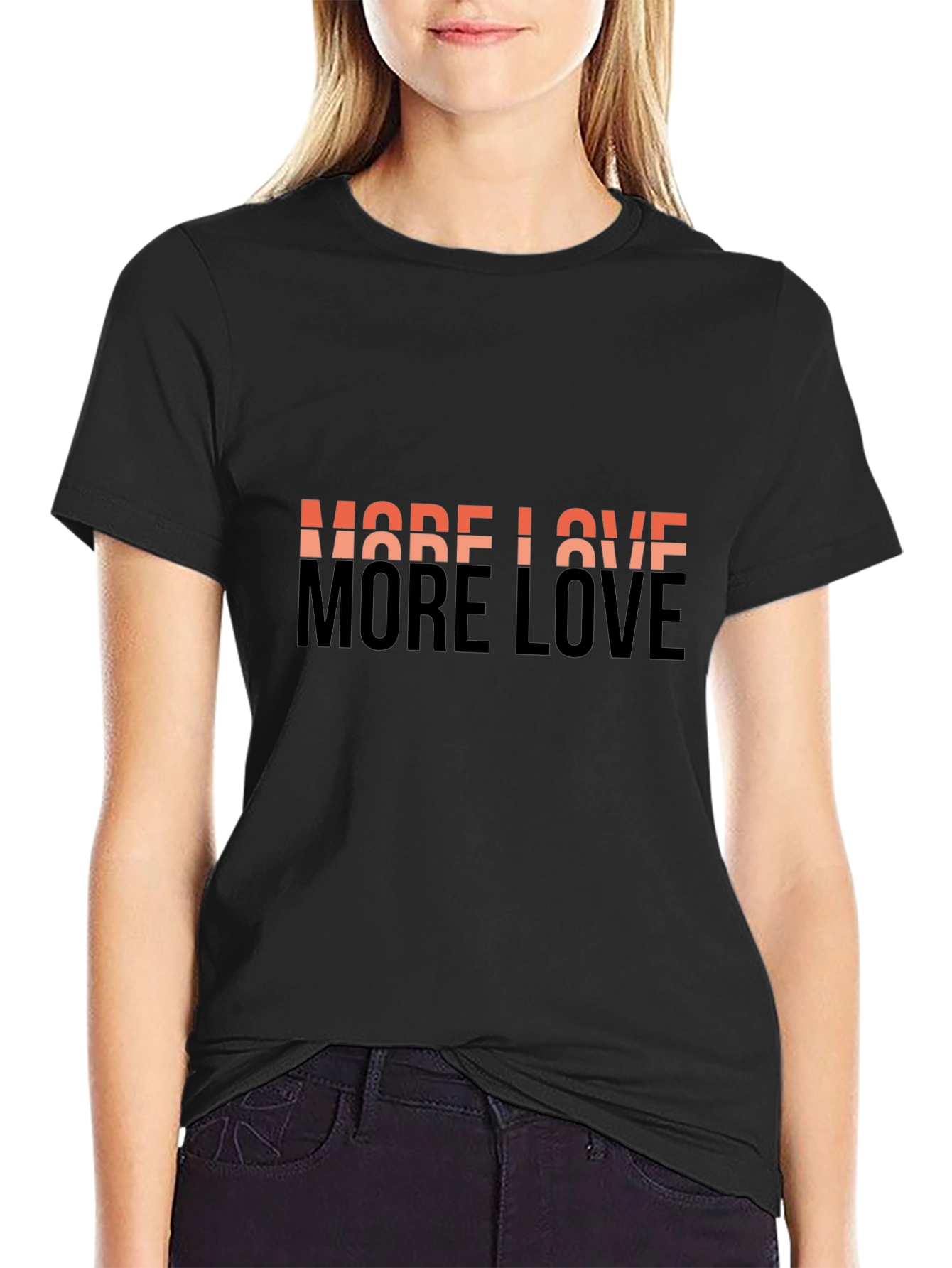 More Love Graphic Tee - Stylish Black Cotton Shirt