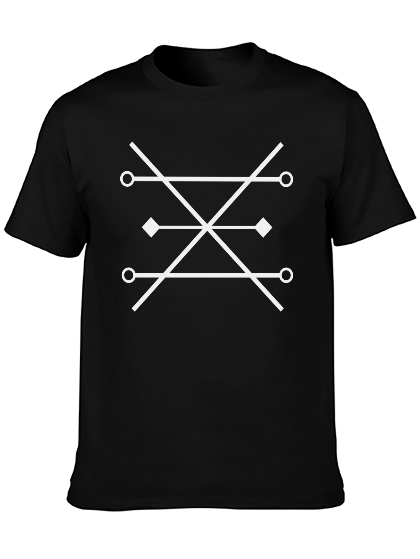 Geometric Graphic Tee - Modern Black T-Shirt