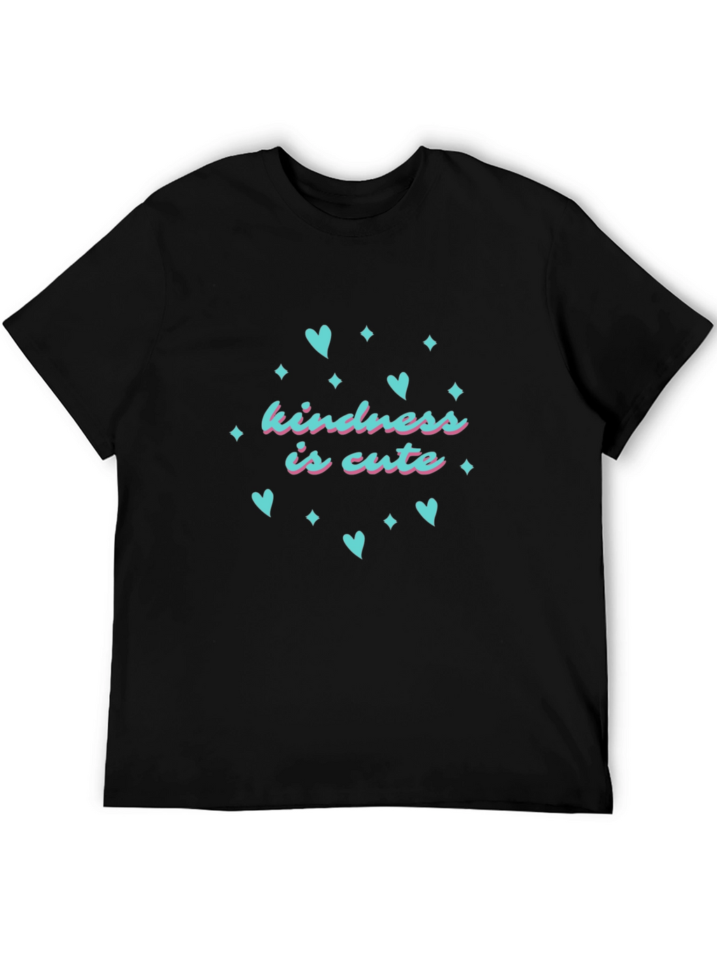 Kindness is Cute T-Shirt - Black Crew Neck