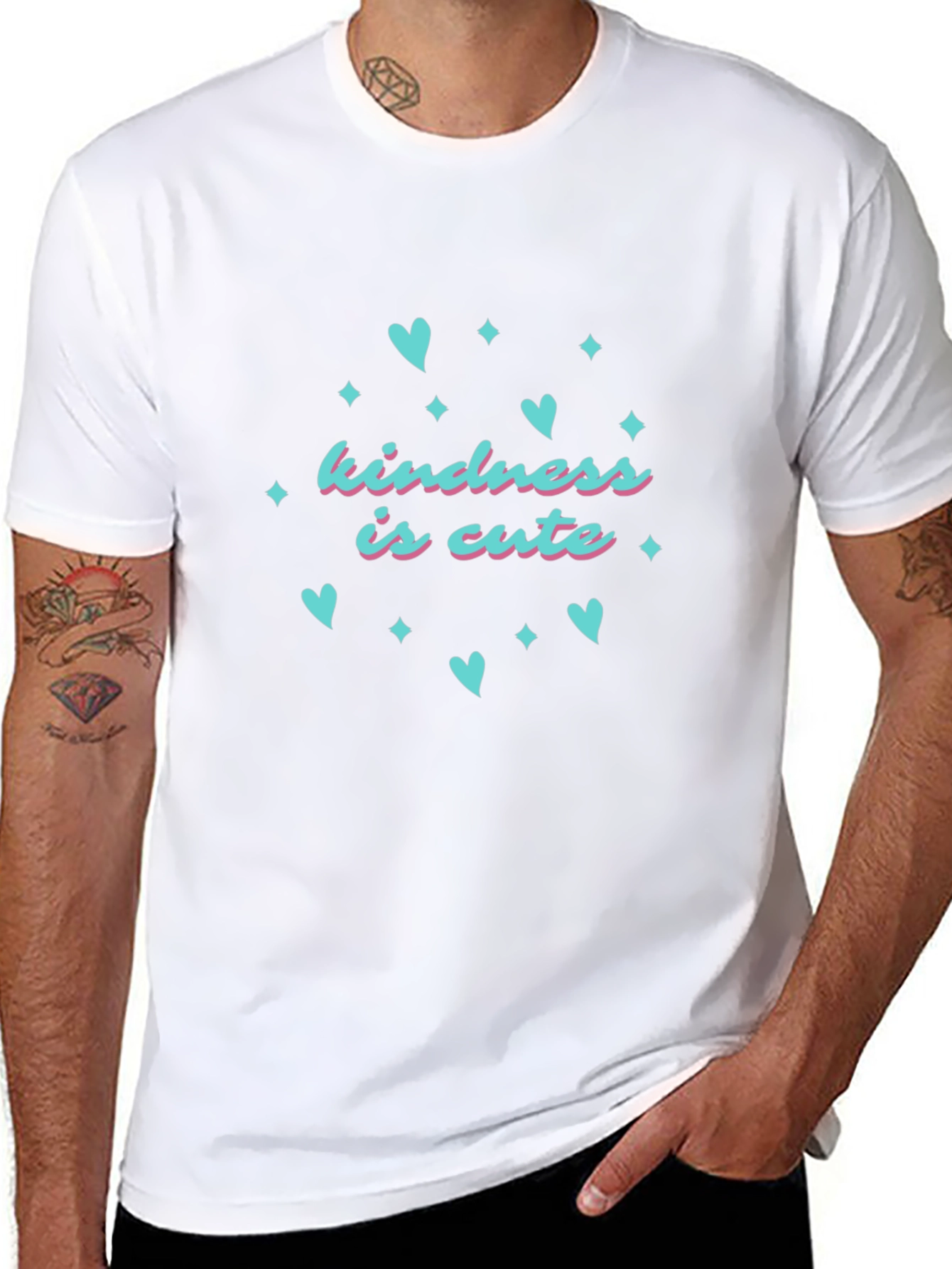 Kindness is Cute T-Shirt - Black Crew Neck