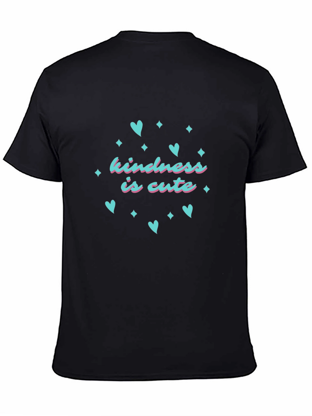 Kindness is Cute T-Shirt - Black Crew Neck