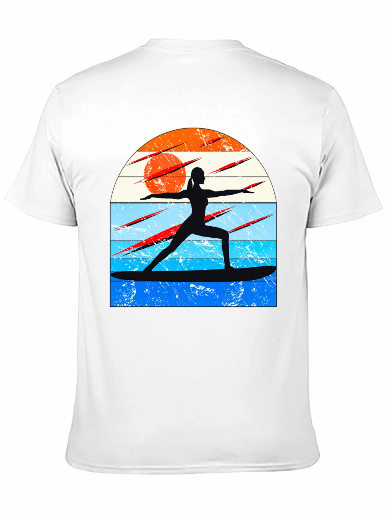 Surfing Yoga Silhouette Graphic Tee