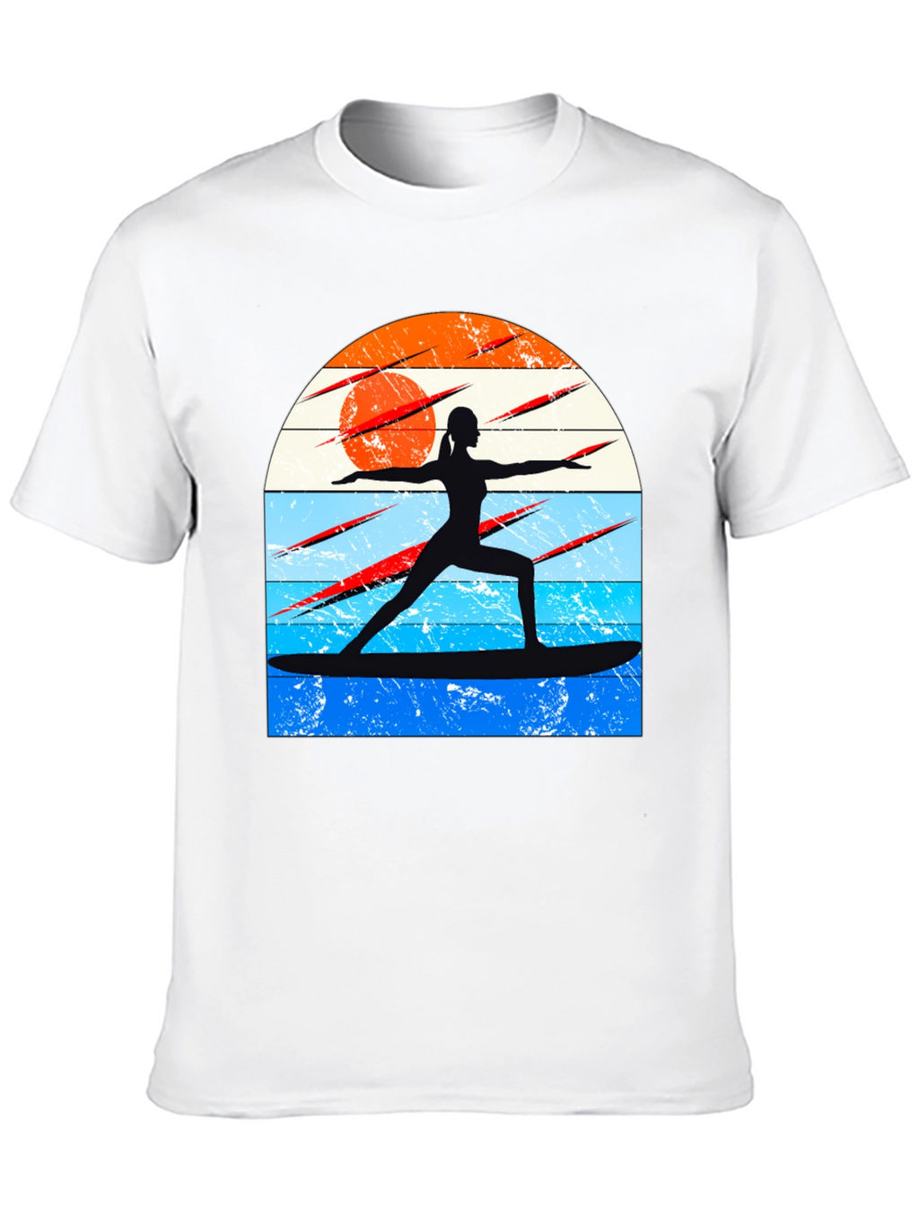 Surfing Yoga Silhouette Graphic Tee