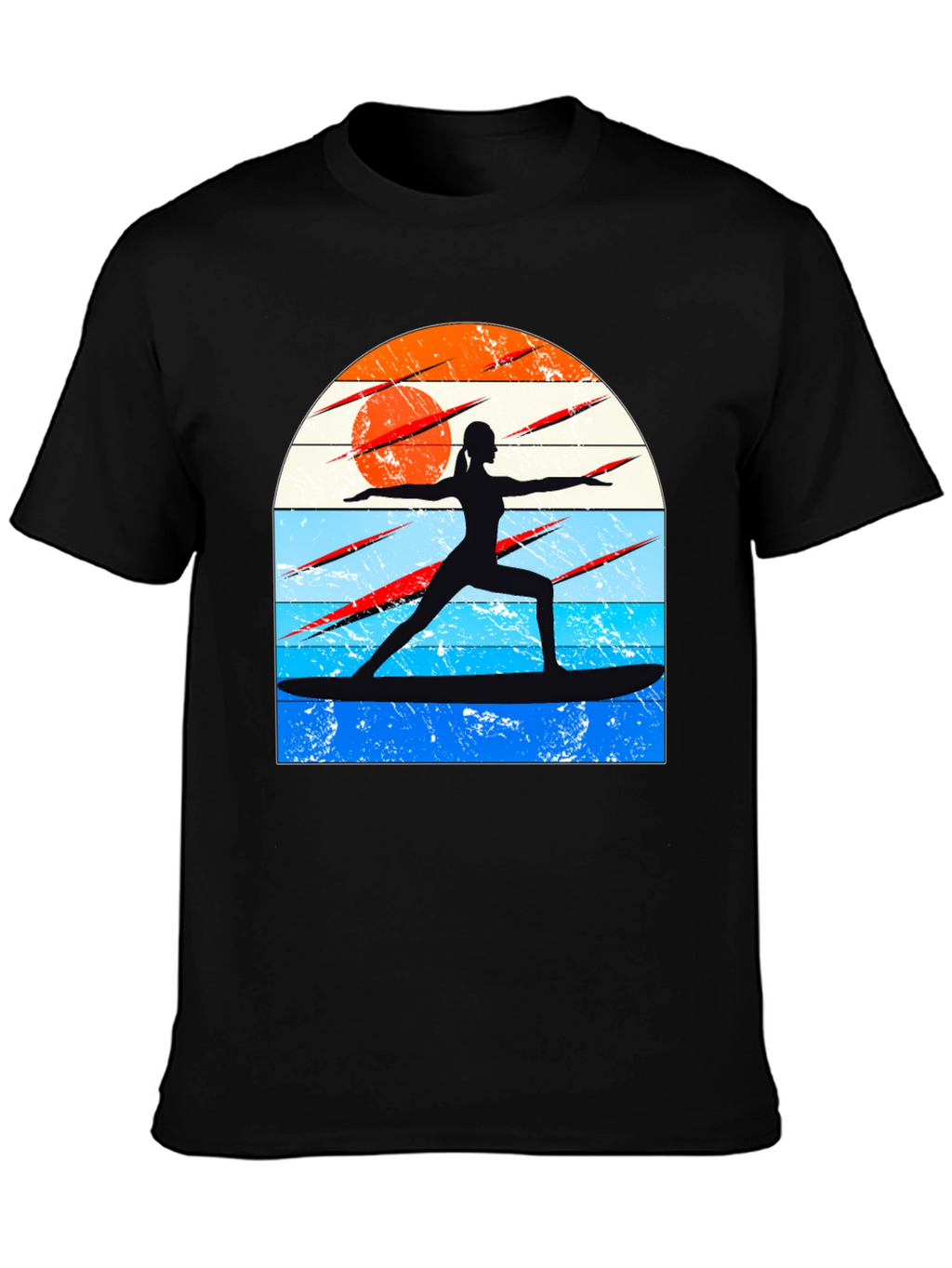 Surfing Yoga Silhouette Graphic Tee