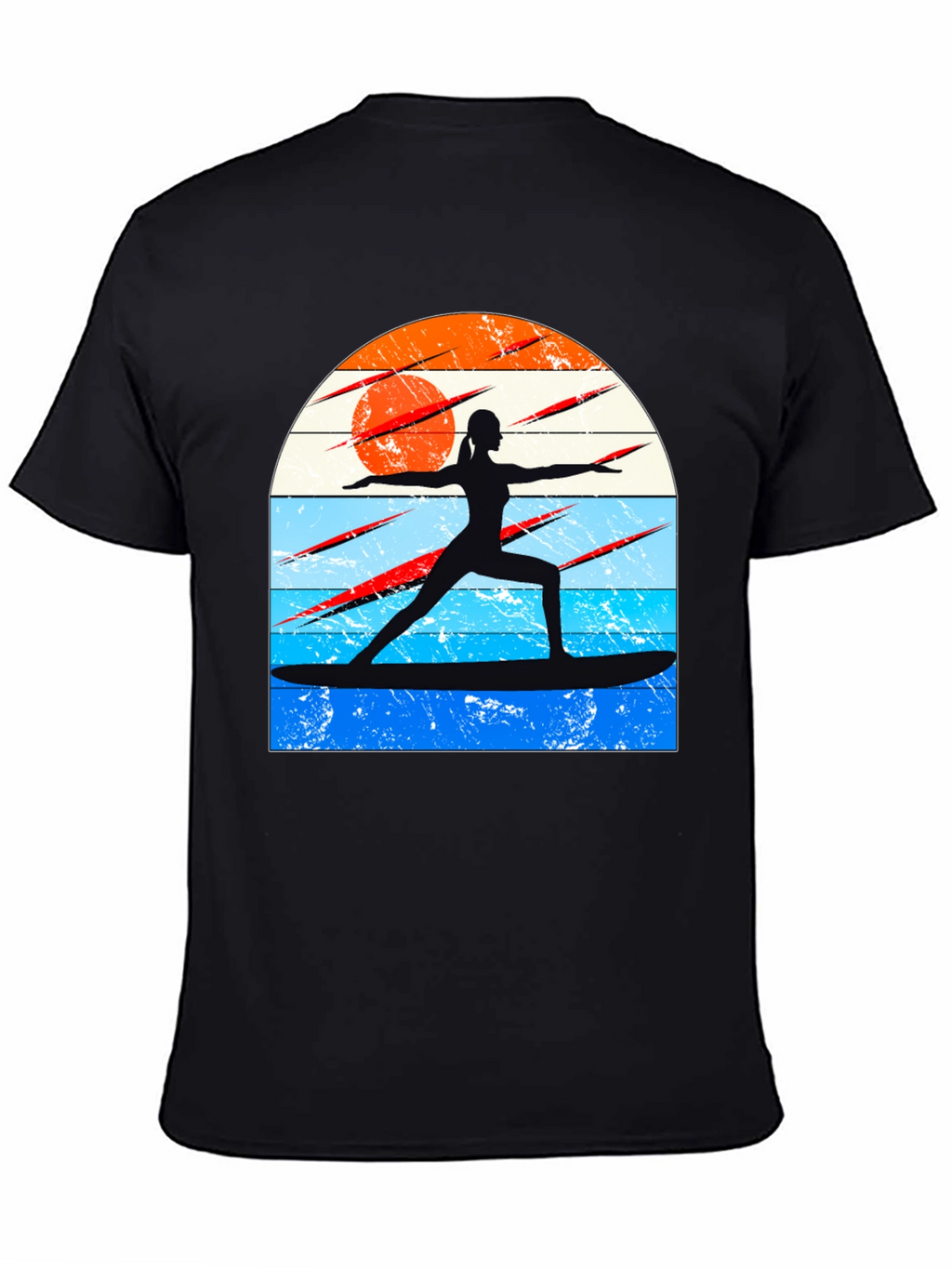 Surfing Yoga Silhouette Graphic Tee