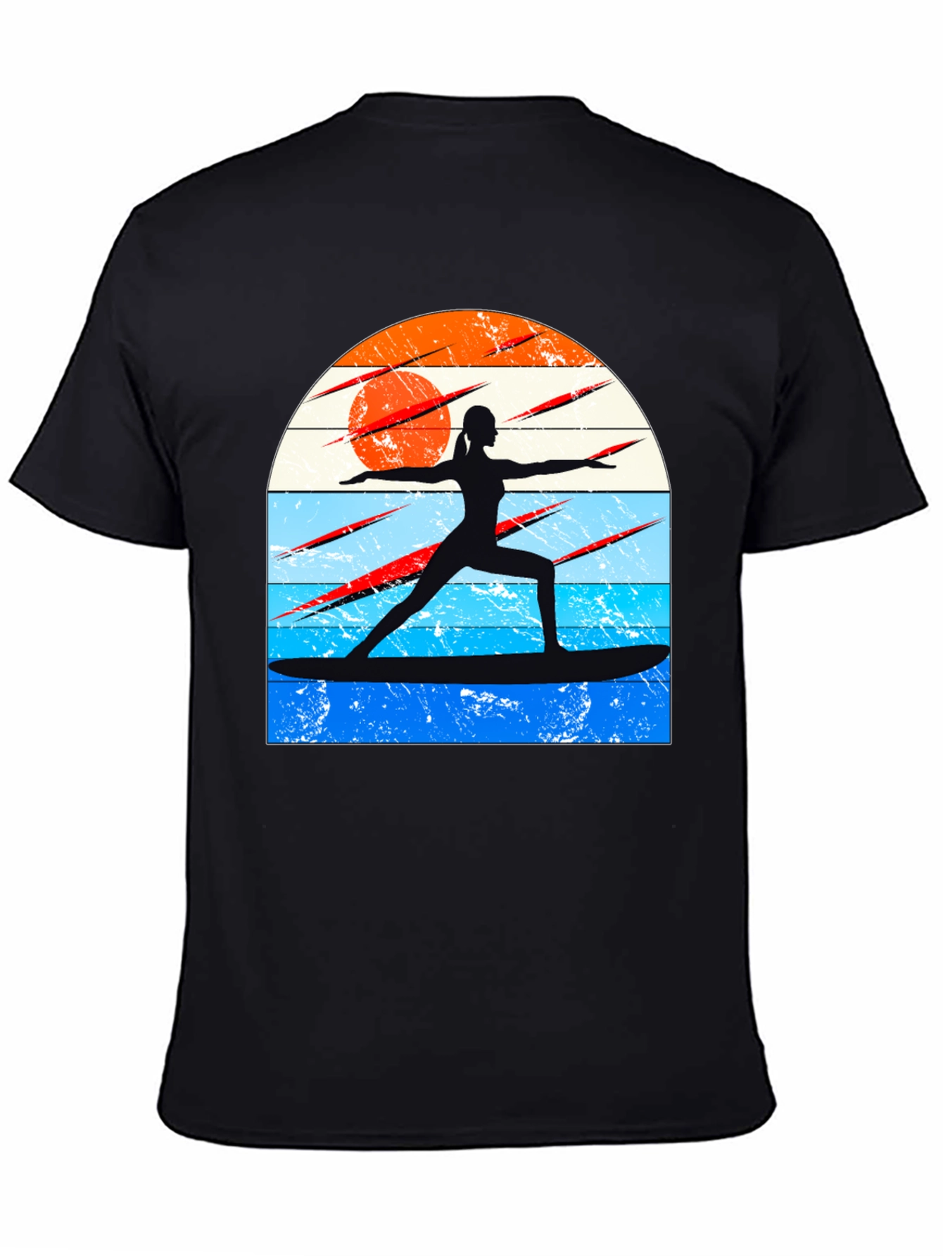 Surfing Yoga Silhouette Graphic Tee