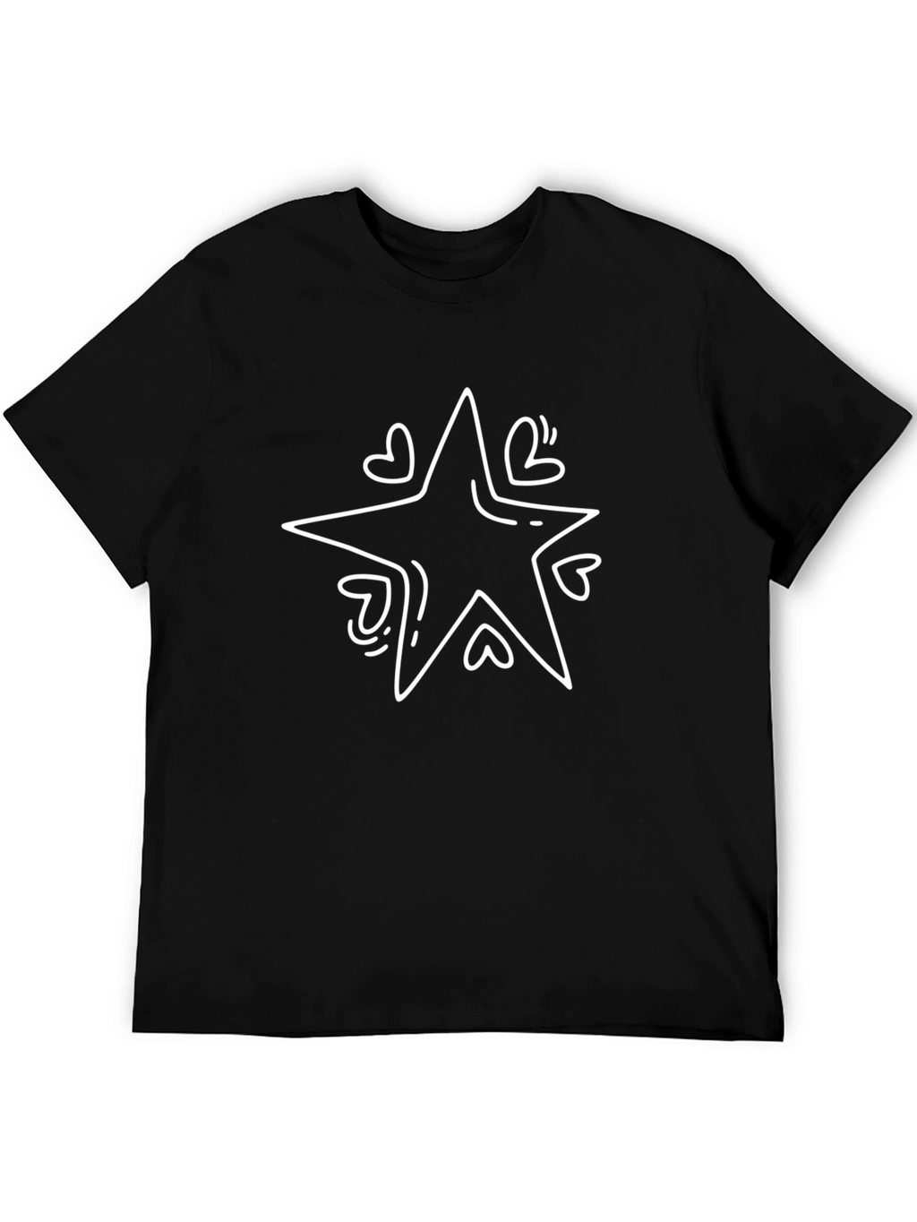 Star Hearts Black T-Shirt