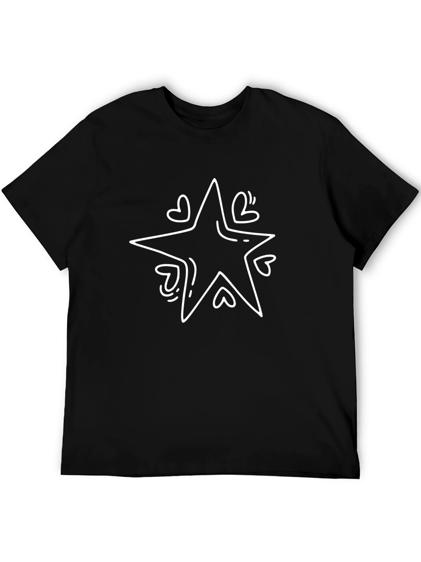 Star Hearts Black T-Shirt
