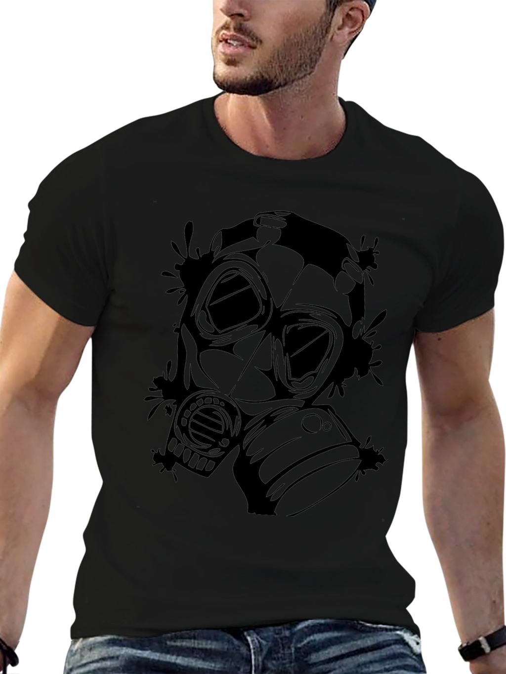 Gas Mask Graphic T-Shirt - Dark Design