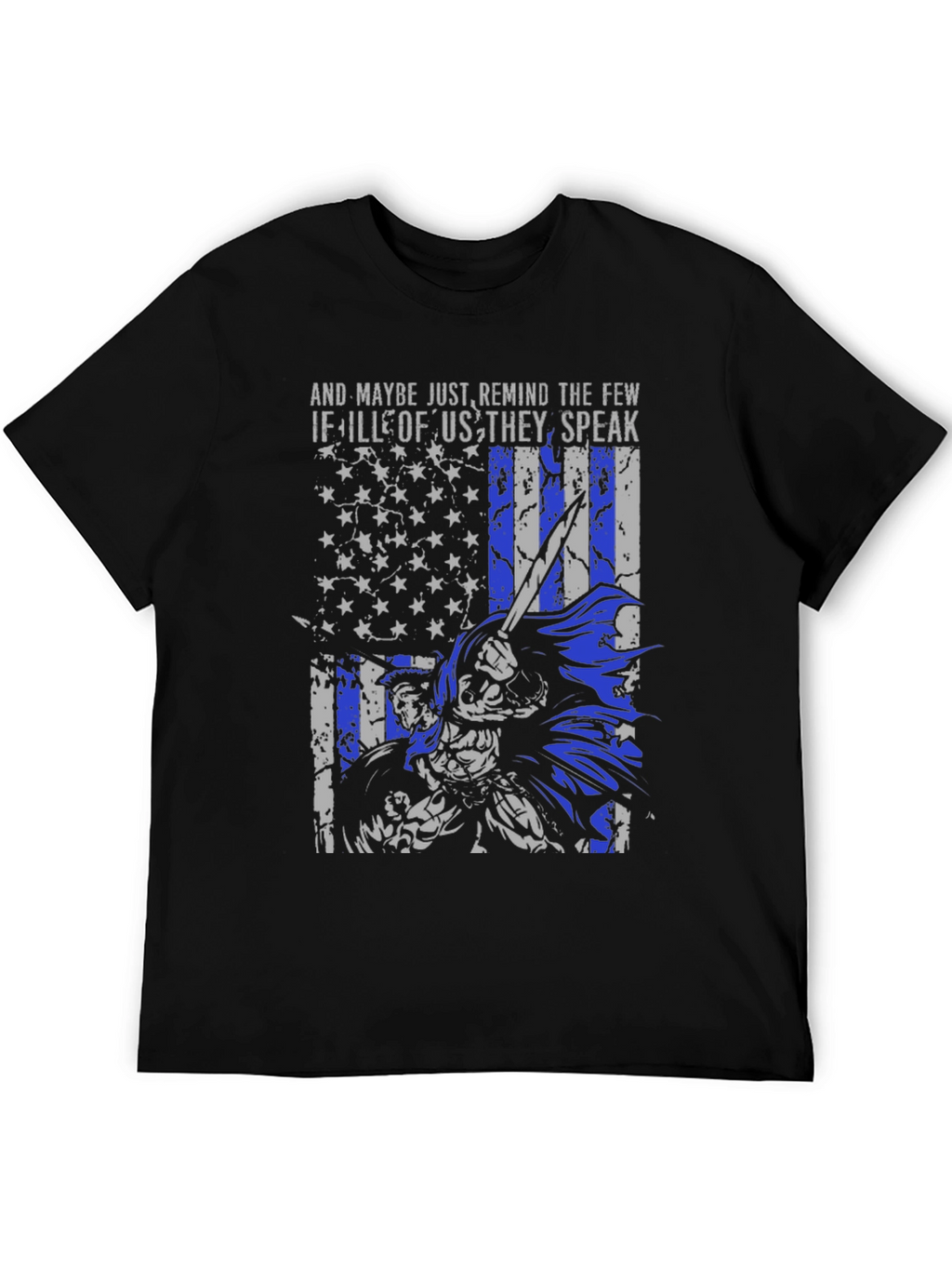 Thin Blue Line Flag Warrior T-Shirt