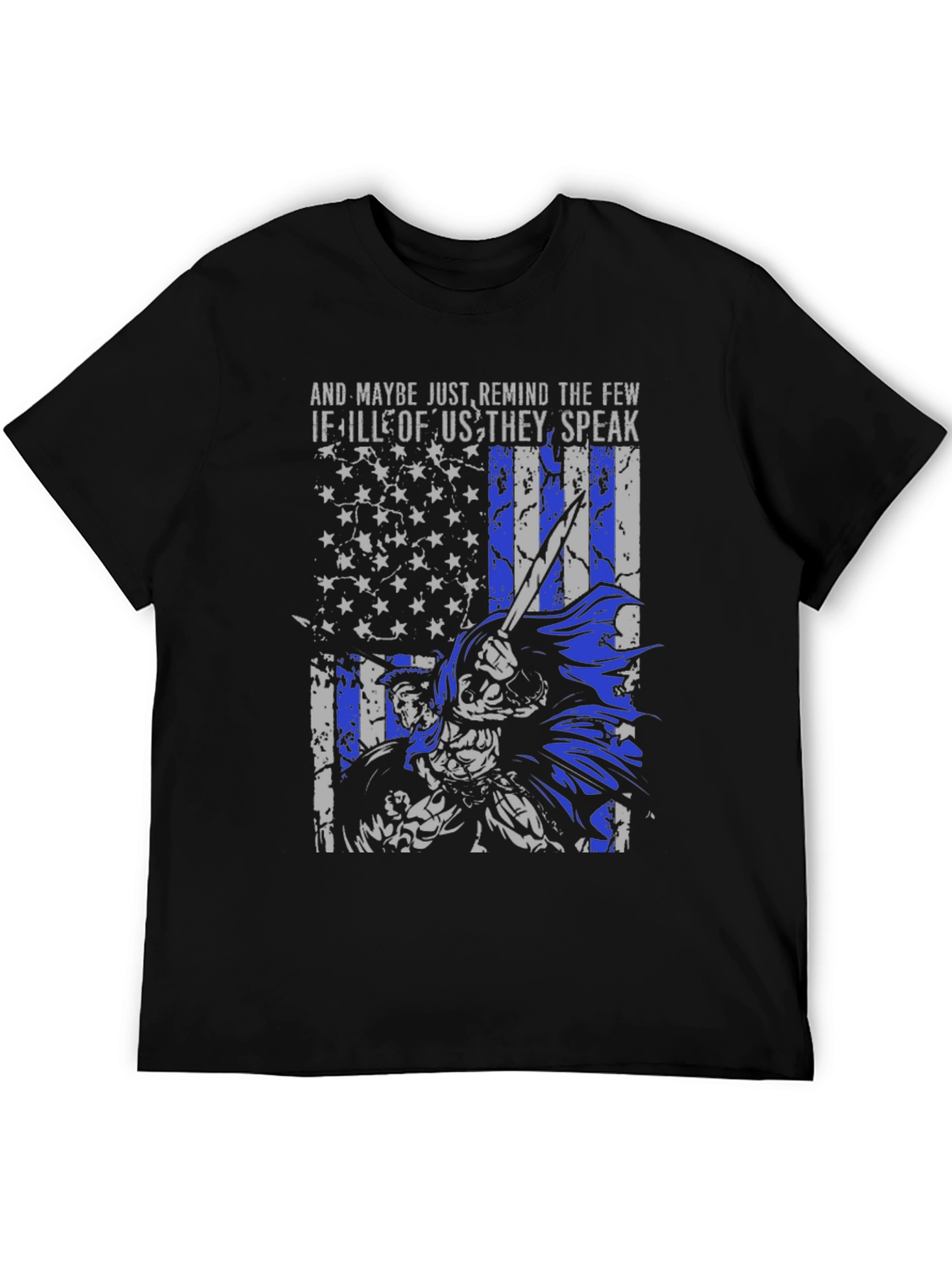 Thin Blue Line Flag Warrior T-Shirt