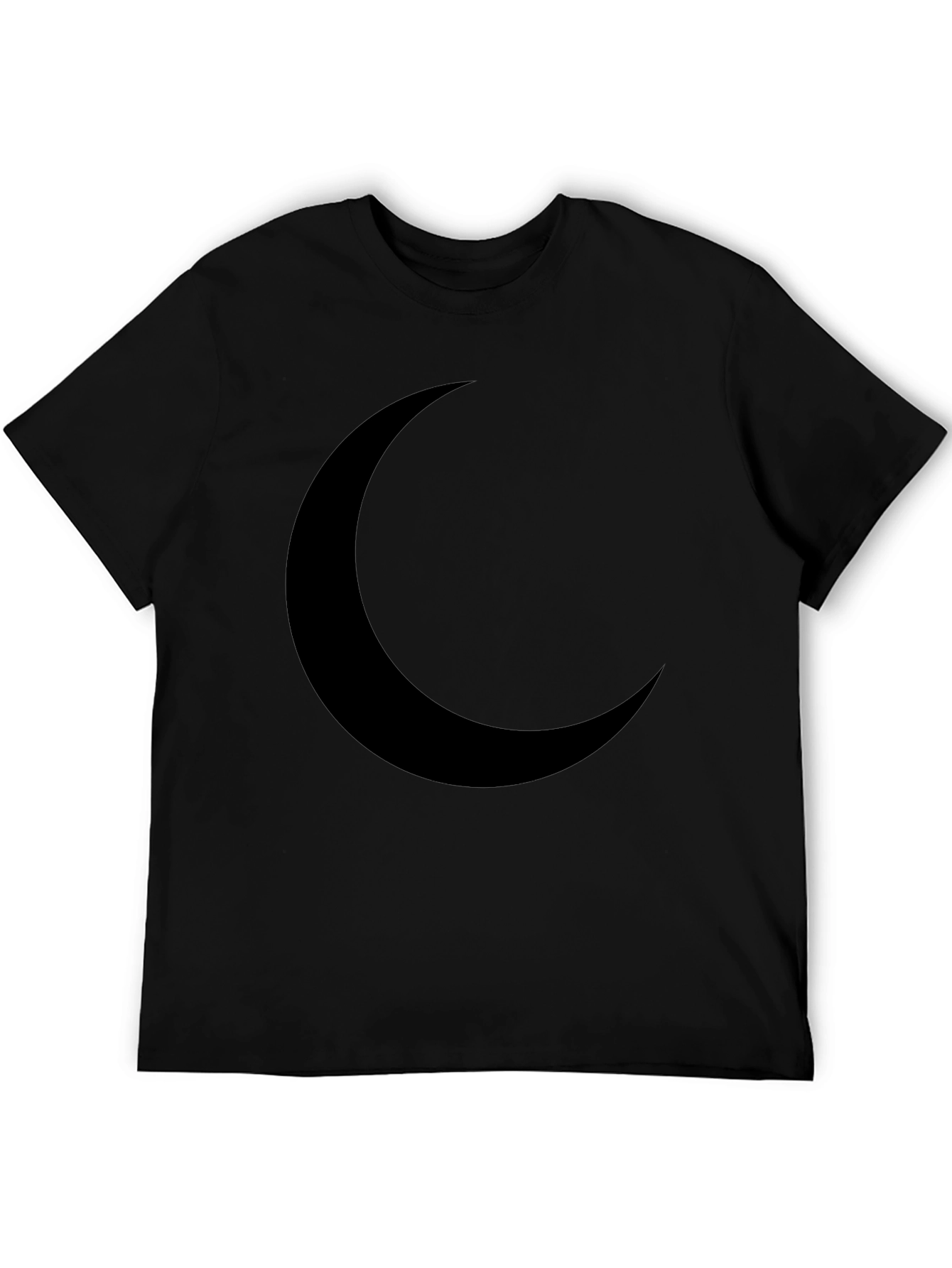 Crescent Moon Graphic T-Shirt - Black