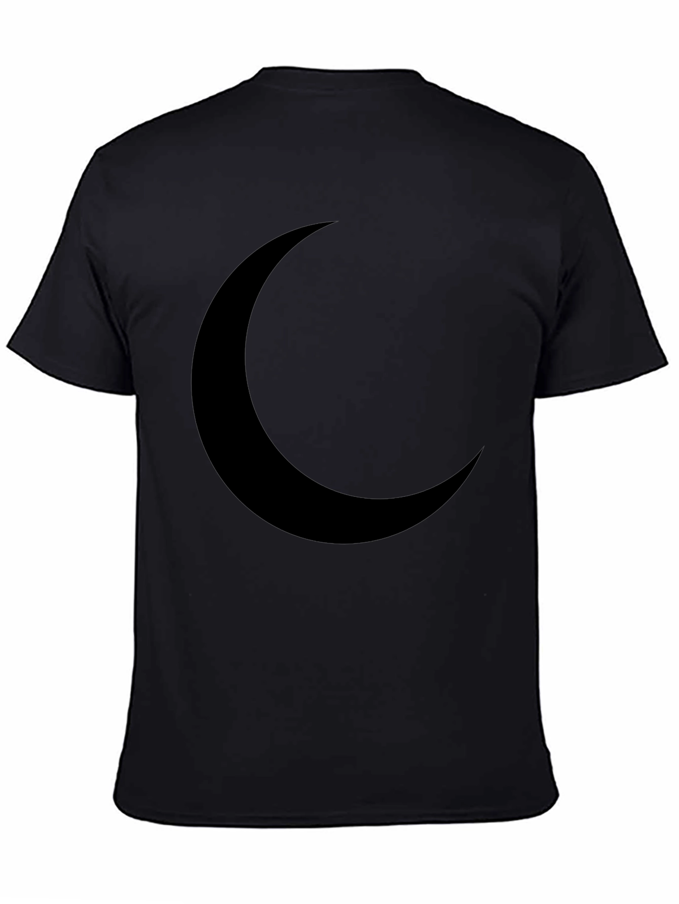 Crescent Moon Graphic T-Shirt - Black
