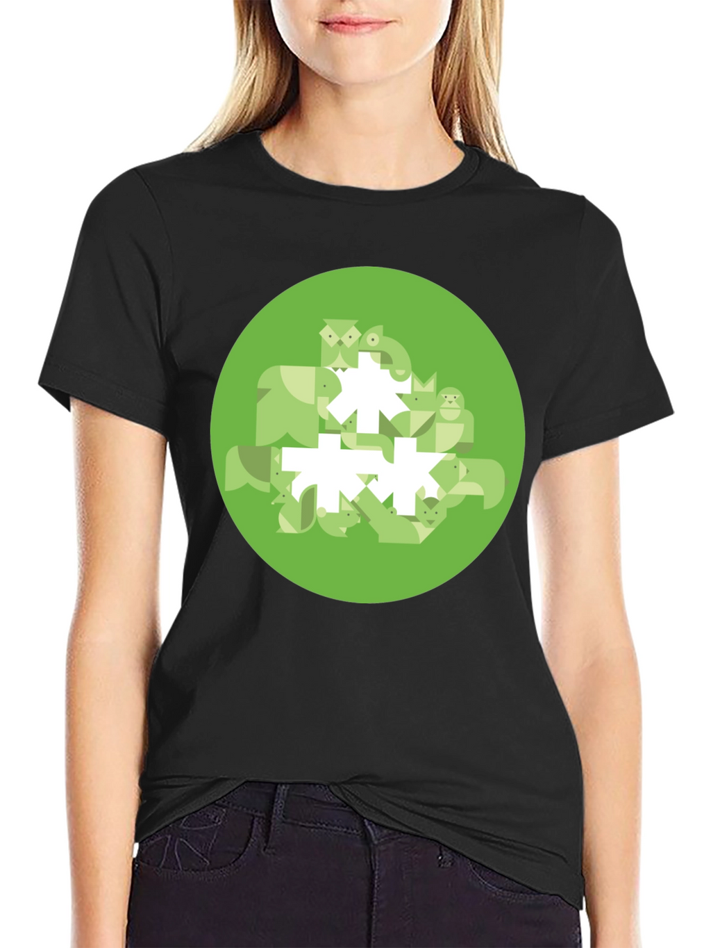 Geometric Animal Print Tee