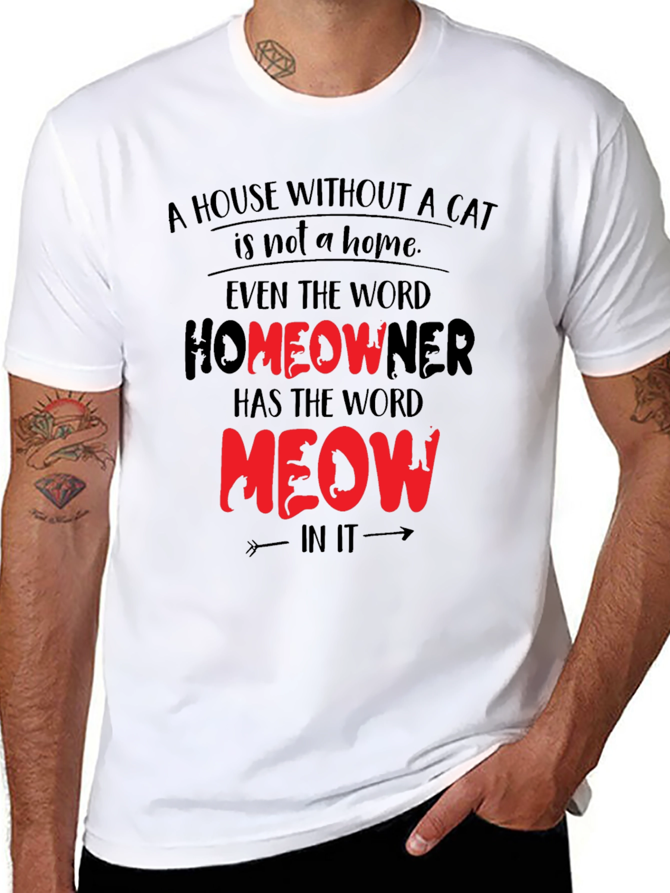 Cat Lover T-Shirt - Homeowner Meow