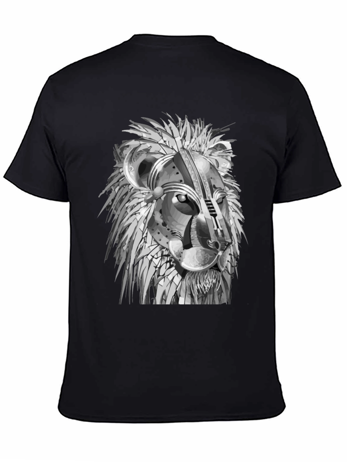 Lion Graphic Print Crew Neck Tee