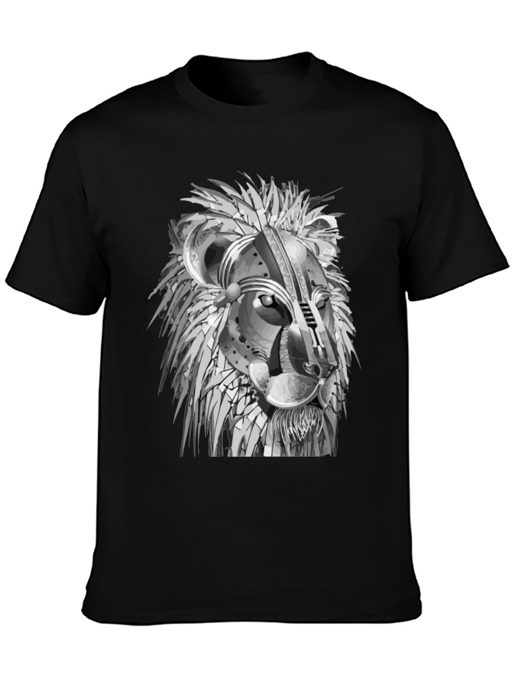 Lion Graphic Print Crew Neck Tee