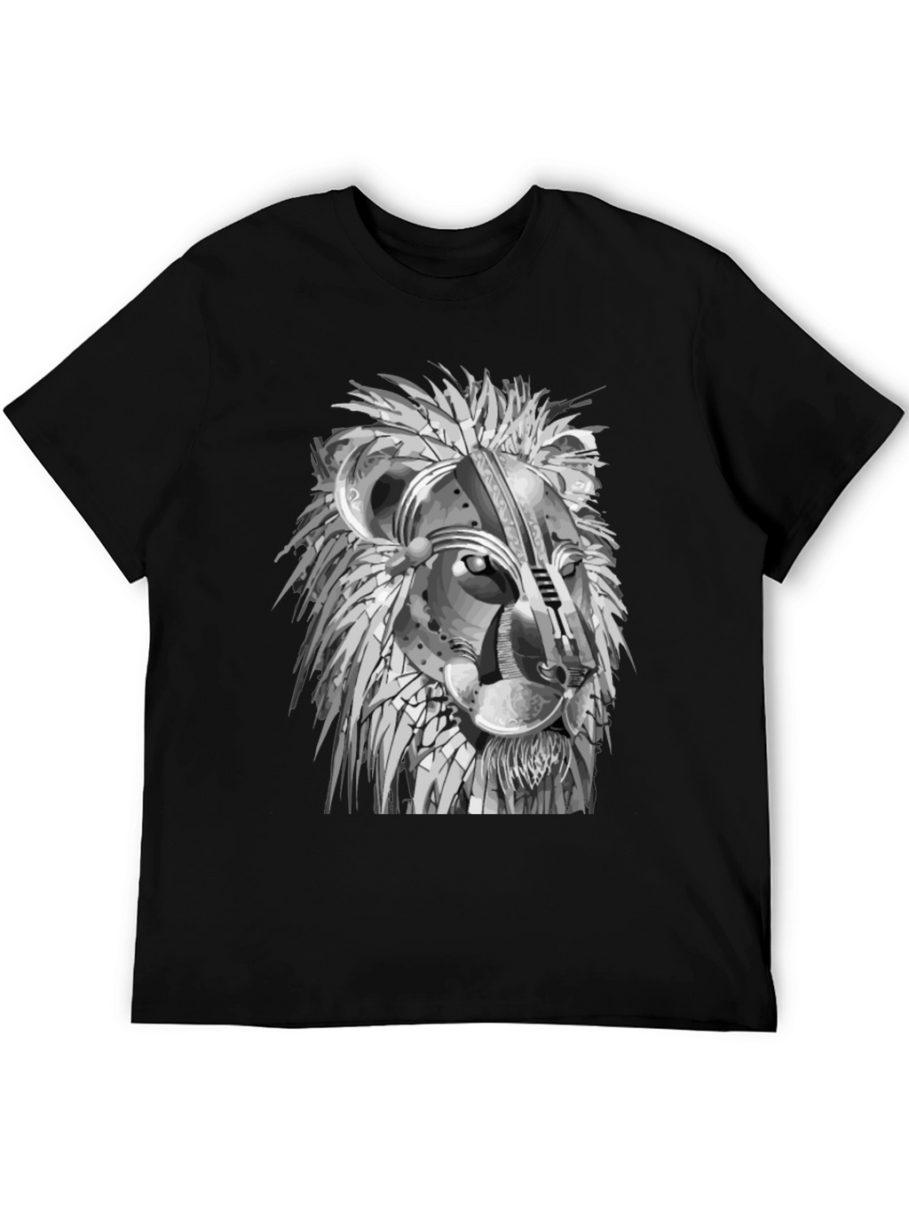 Lion Graphic Print Crew Neck Tee