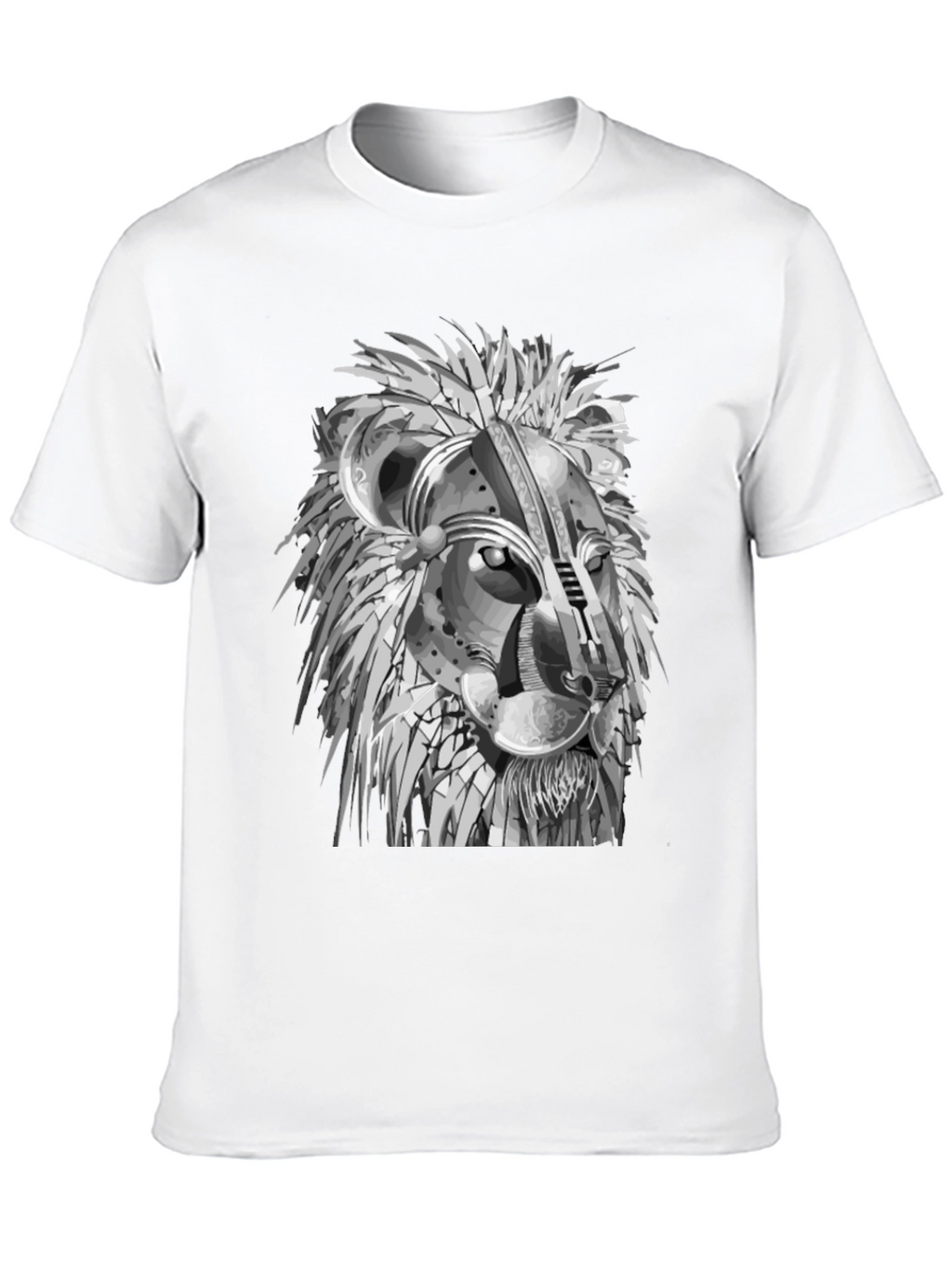 Lion Graphic Print Crew Neck Tee