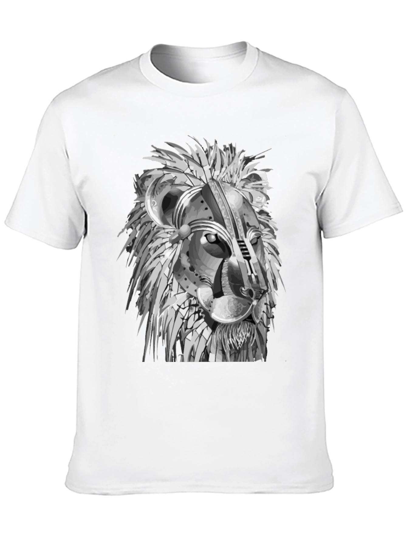 Lion Graphic Print Crew Neck Tee