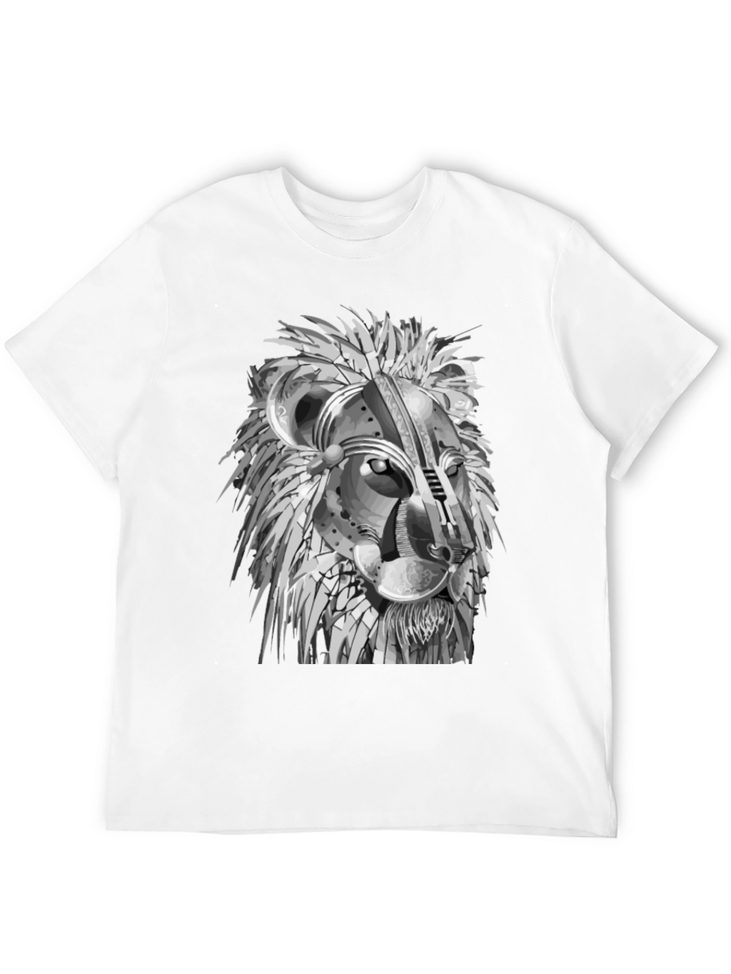 Lion Graphic Print Crew Neck Tee
