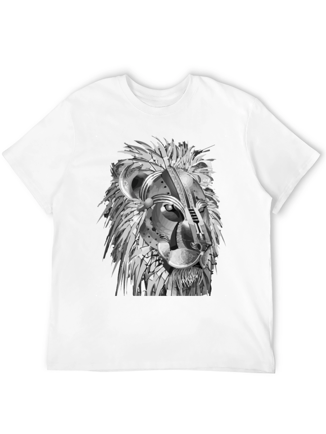 Lion Graphic Print Crew Neck Tee